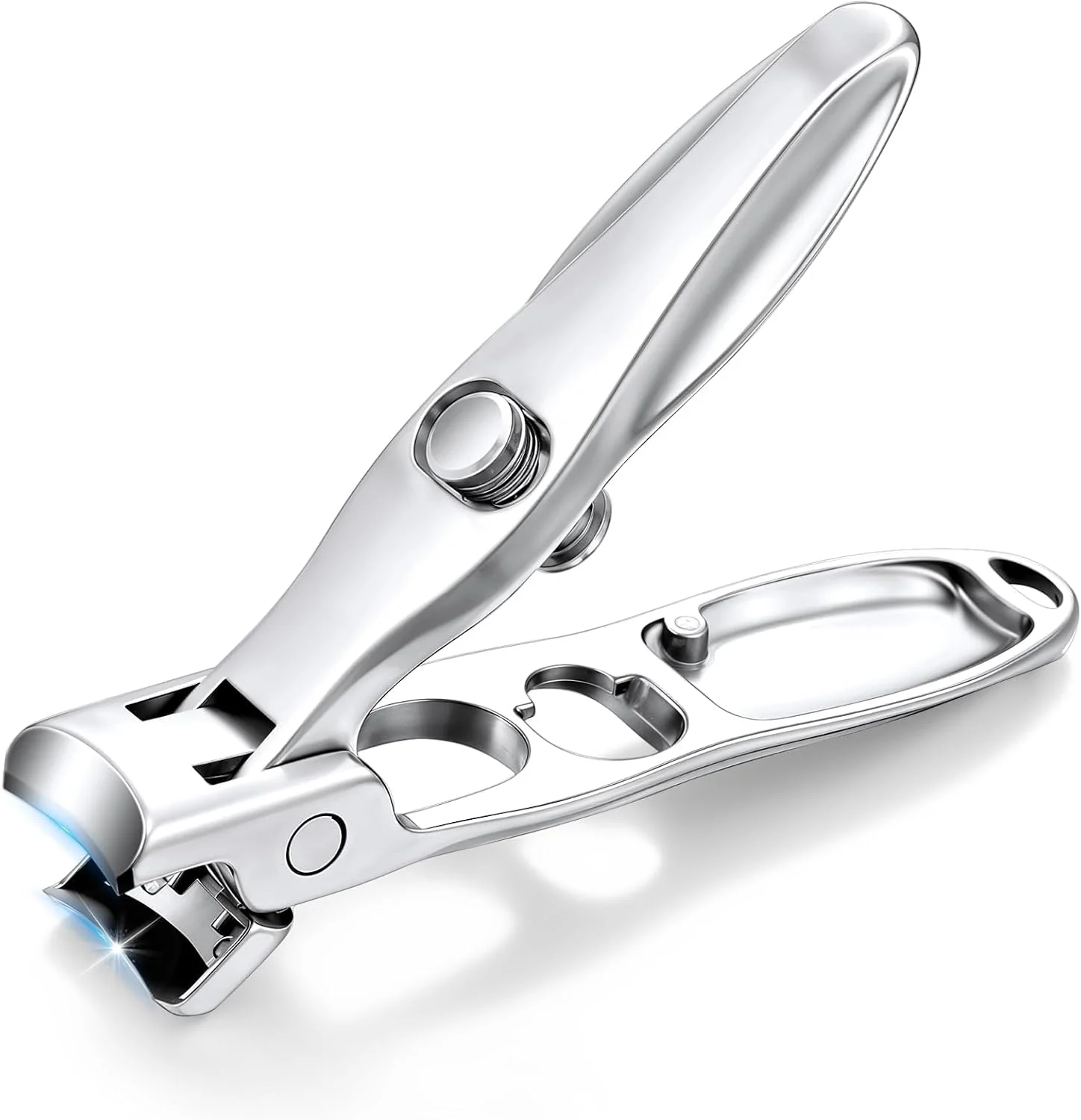 ناخن گیر استیل ضد زنگ آلمانی ممتاز - ناخن گیر دقیق و تیز برای ناخن های ضخیم و سفت - طراحی ارگونومیک با گرفتن آسان برای سالمندان و بزرگسالان - قابل حمل برای مسافرت و استفاده در منزل (8 سانتی متر، نقره ای)