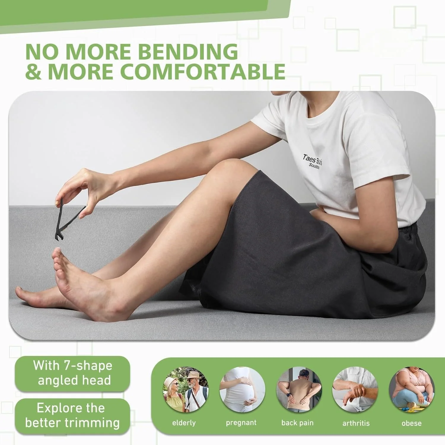 ناخن گیر انگشت شست پا برای سالمندان، فک برش منحنی ارگونومیک برای ناخن های ضخیم پا، ناخن گیر بزرگ با دسته بلند و گیره، ناخن گیر غیر لغزنده، مشکی، برای آقایان و بانوان