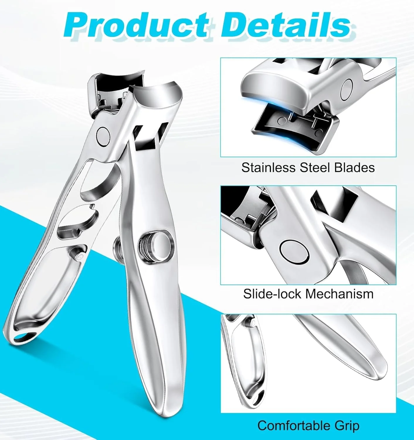 ناخن گیر استیل ضد زنگ آلمانی ممتاز - ناخن گیر دقیق و تیز برای ناخن های ضخیم و سفت - طراحی ارگونومیک با گرفتن آسان برای سالمندان و بزرگسالان - قابل حمل برای مسافرت و استفاده در منزل (8 سانتی متر، نقره ای) ناخن گیر استیل ضد زنگ آلمانی ممتاز - ناخن گیر دقیق و تیز برای ناخن های ضخیم و سفت - طراحی ارگونومیک با گرفتن آسان برای سالمندان و بزرگسالان - قابل حمل برای مسافرت و استفاده در منزل (8 سانتی متر، نقره ای)