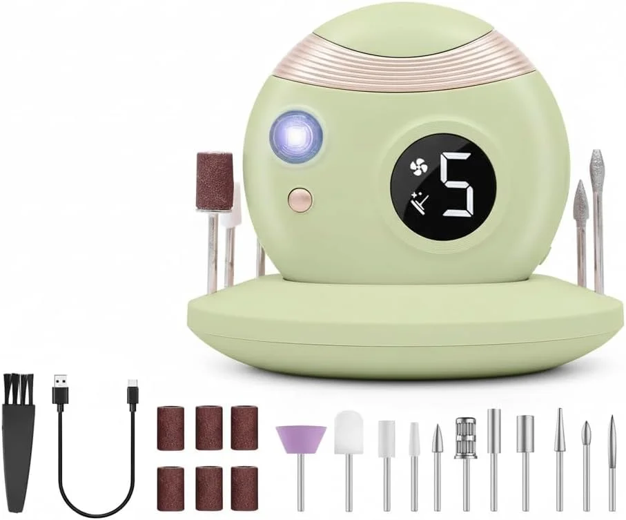 دستگاه سوهان برقی ناخن بی سیم، فایل برقی قابل حمل 3 در 1، ست مراقبت از ناخن با نور فرابنفش، ابزار شکل دهی و پولیش مانیکور پدیکور با سری سوهان ناخن، کیت مانیکور پدیکور قابل شارژ