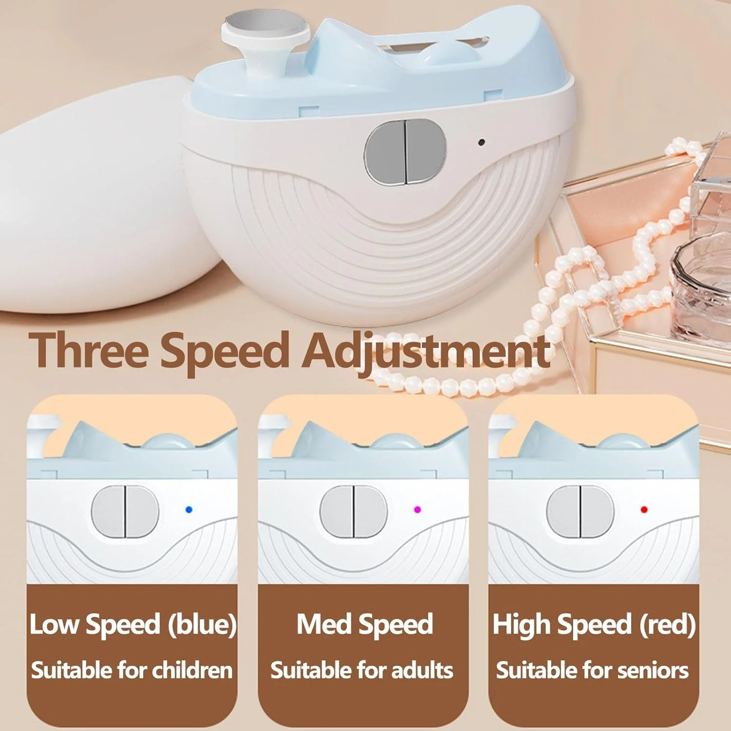 ناخن گیر برقی، ناخن گیر اتوماتیک برقی 2 در 1، سوهان ناخن با چراغ و محفظه نگهداری خرده ناخن، 3 سرعت، قابل شارژ با USB، مناسب برای کودکان، بزرگسالان و سالمندان (سفید) ناخن گیر برقی، ناخن گیر اتوماتیک برقی 2 در 1، سوهان ناخن با چراغ و محفظه نگهداری خرده ناخن، 3 سرعت، قابل شارژ با USB، مناسب برای کودکان، بزرگسالان و سالمندان (سفید)