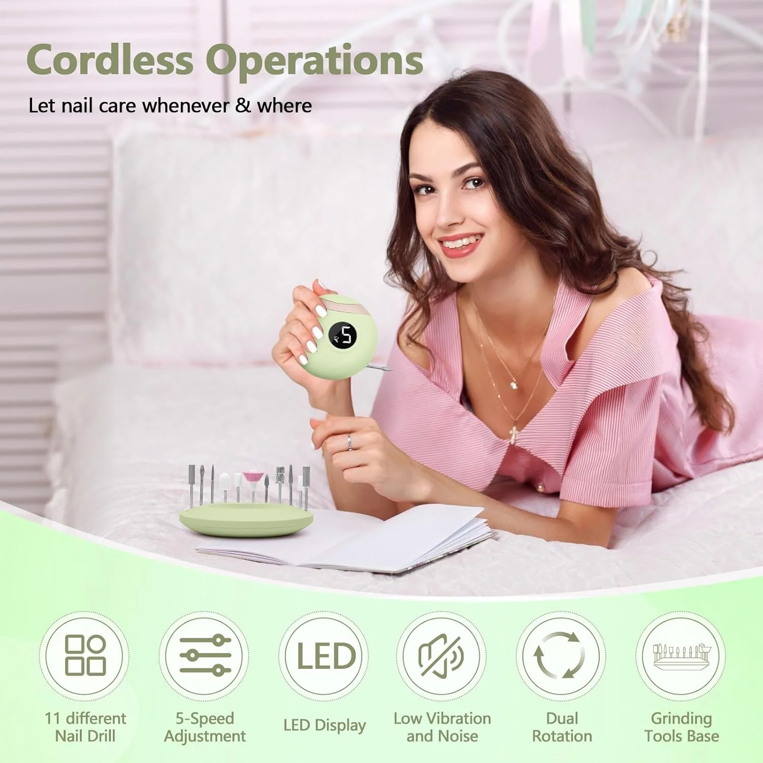 دستگاه سوهان برقی ناخن بی سیم، فایل برقی قابل حمل 3 در 1، ست مراقبت از ناخن با نور فرابنفش، ابزار شکل دهی و پولیش مانیکور پدیکور با سری سوهان ناخن، کیت مانیکور پدیکور قابل شارژ دستگاه سوهان برقی ناخن بی سیم، فایل برقی قابل حمل 3 در 1، ست مراقبت از ناخن با نور فرابنفش، ابزار شکل دهی و پولیش مانیکور پدیکور با سری سوهان ناخن، کیت مانیکور پدیکور قابل شارژ