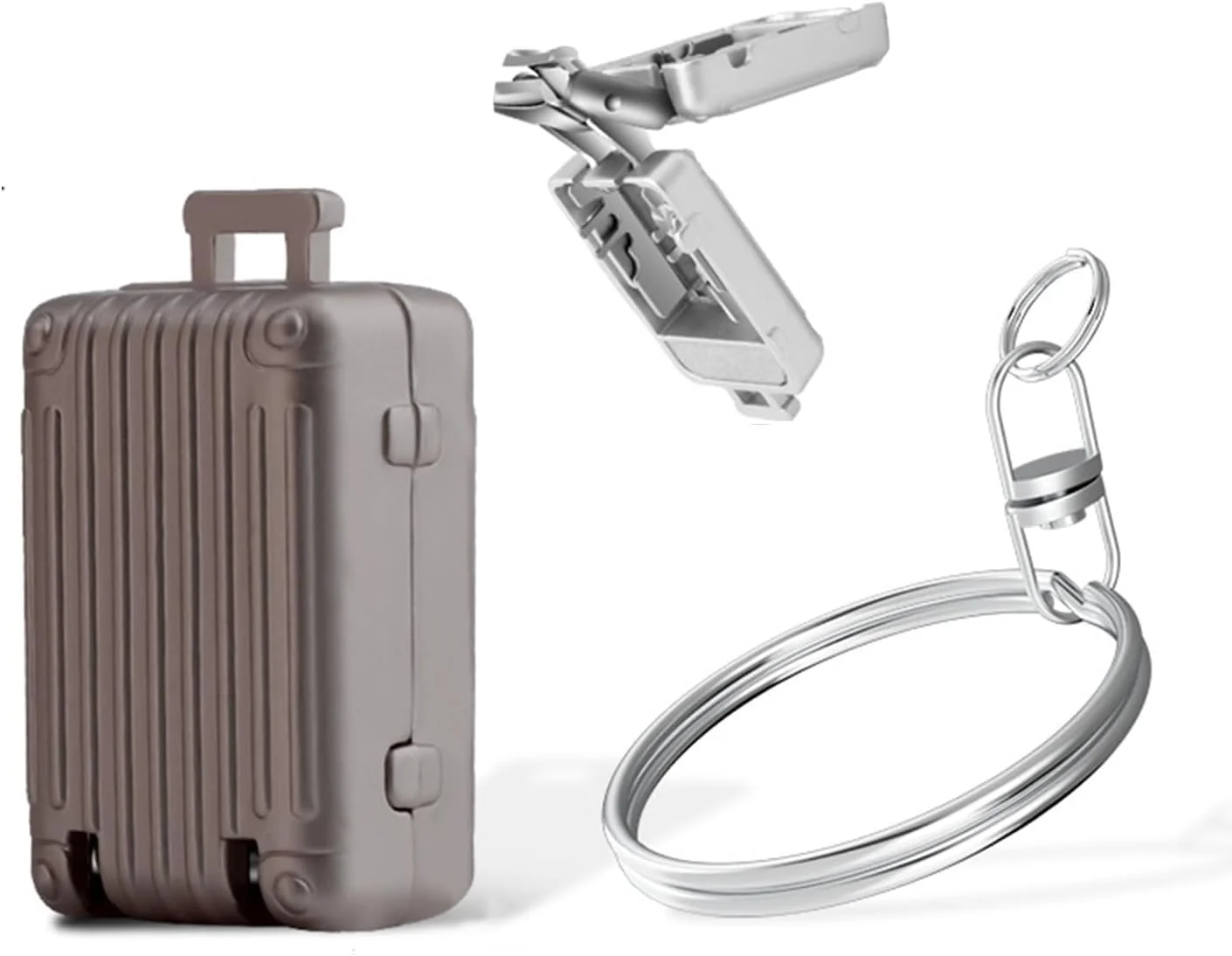 ناخن گیر تاشو چمدانی با جاکلیدی، طراحی فلزی مینی تاشو قابل حمل، ناخن گیر استیل ضد زنگ قابل حمل، گیره کیف کلید ماشین تزئین کوله پشتی (نقره ای) ناخن گیر تاشو چمدانی با جاکلیدی، طراحی فلزی مینی تاشو قابل حمل، ناخن گیر استیل ضد زنگ قابل حمل، گیره کیف کلید ماشین تزئین کوله پشتی (نقره ای)