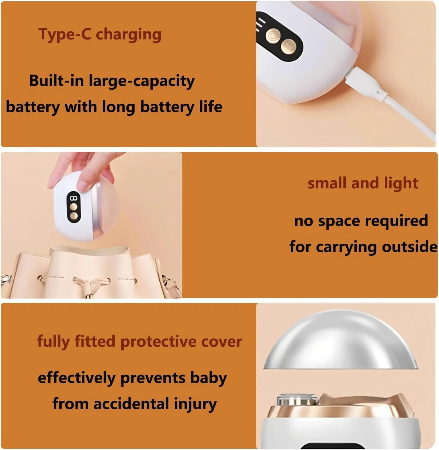 ناخن گیر برقی اتوماتیک، دستگاه پیرایش و پولیش ناخن اتوماتیک، دستگاه برش و سوهان ناخن انگشت قابل شارژ 3 در 1 با پولیش، دارای محفظه گرد و غبار، چراغ LED و 3 سرعت، ایمن برای نوزاد، بزرگسال و سالمند