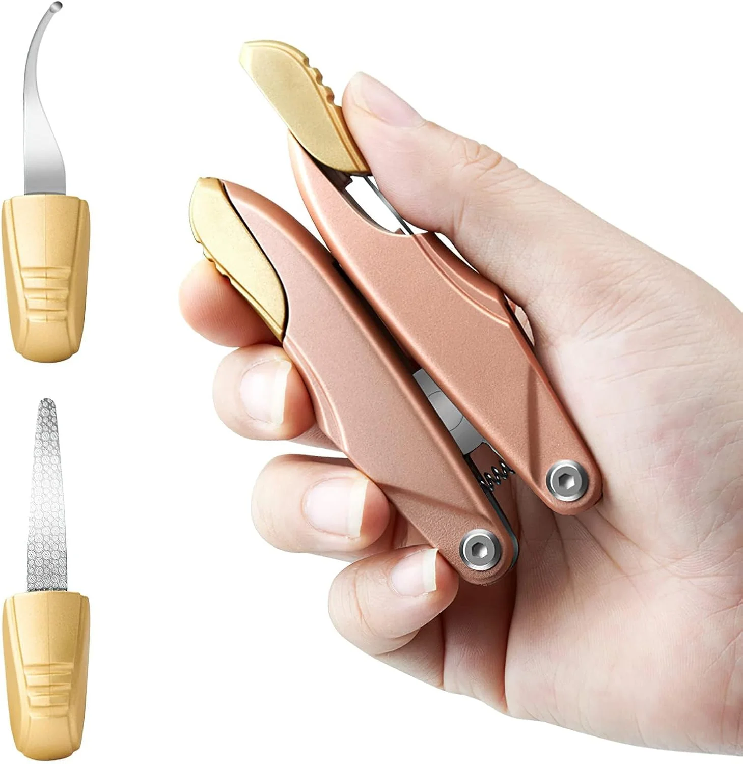 ست ناخن گیر 3 در 1، ناخن گیرهای ضخیم برای سالمندان، قیچی کوتیکول تاشو، ناخن گیر مردانه با دسته بلند نرم، رزگلد ست ناخن گیر 3 در 1، ناخن گیرهای ضخیم برای سالمندان، قیچی کوتیکول تاشو، ناخن گیر مردانه با دسته بلند نرم، رزگلد