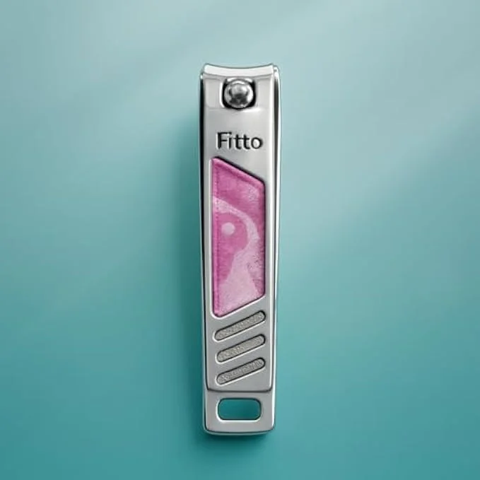 ناخن گیر فیتو ۸x۱.۴ سانتی متر صورتی - ناخن گیر جمع و جور قابل حمل برای ناخن های دست و پا، ابزار مانیکور و پدیکور مسافرتی