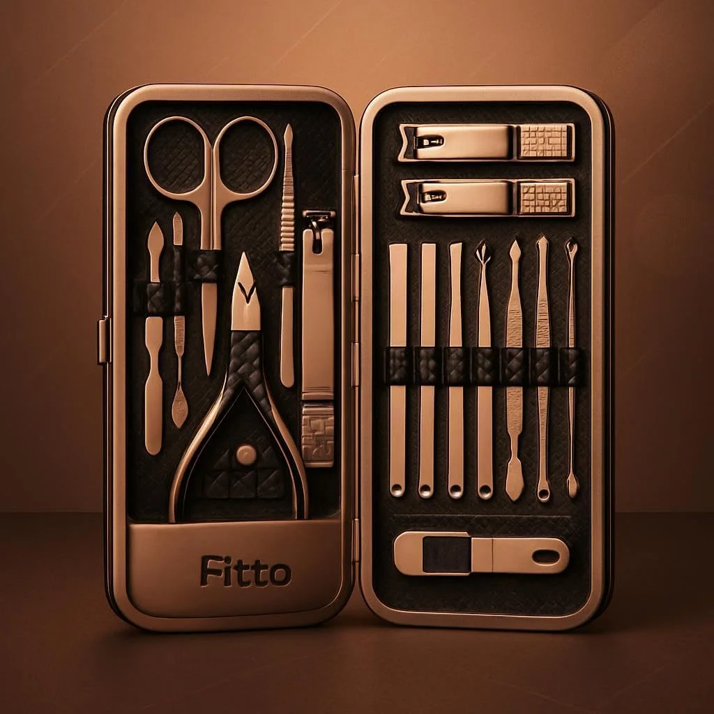 ست ناخن گیر 18 تکه استیل ضد زنگ حرفه ای مانیکور و پدیکور، قیچی ناخن و ناخن پا با کیف مسافرتی لوکس، ابزار نظافت برای آقایان و بانوان توسط FITTO ست ناخن گیر 18 تکه استیل ضد زنگ حرفه ای مانیکور و پدیکور، قیچی ناخن و ناخن پا با کیف مسافرتی لوکس، ابزار نظافت برای آقایان و بانوان توسط FITTO