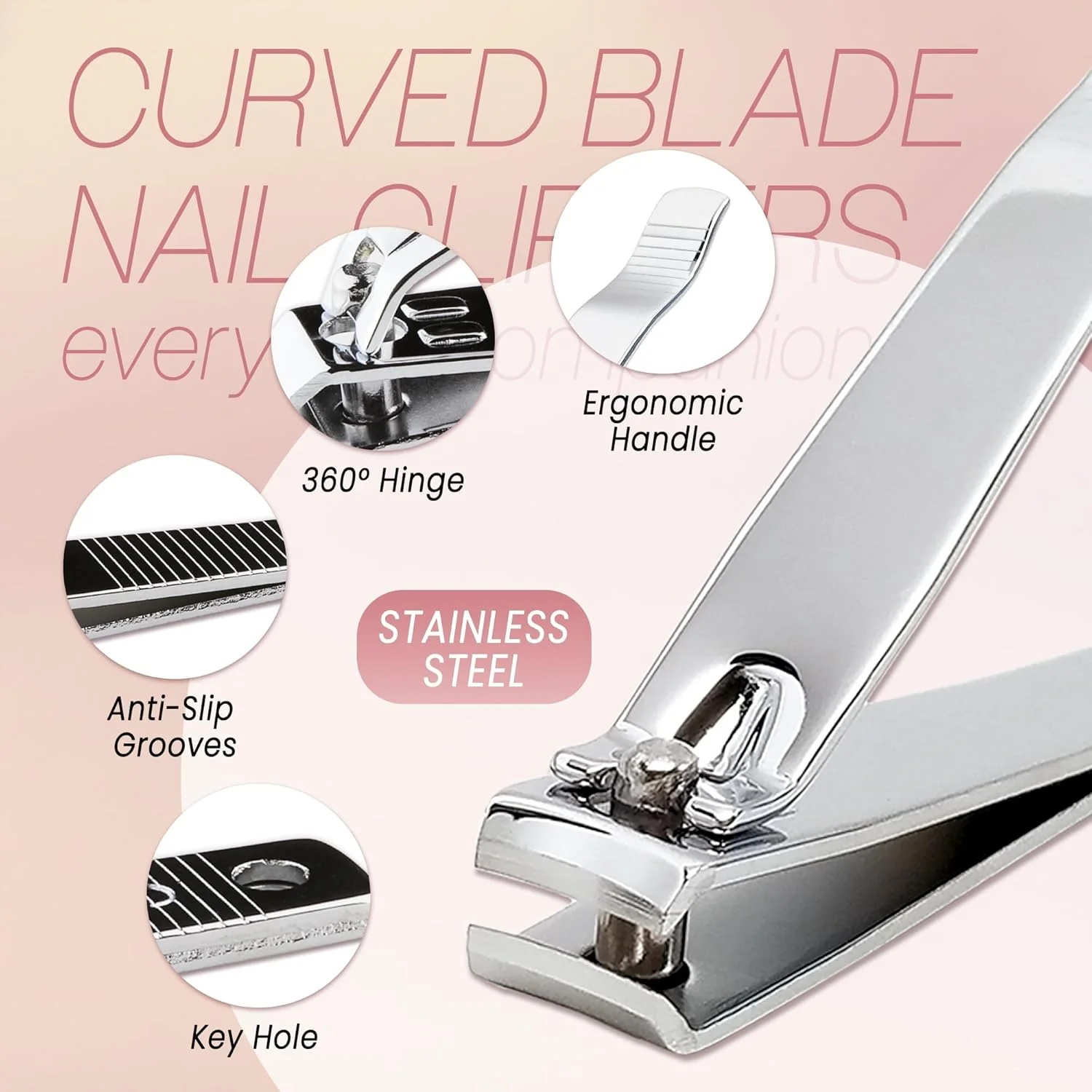 ناخن گیر حرفه ای استیل ضد زنگ تیز برای ناخن های دست و پا (3 عدد، انحنا دار) ناخن گیر حرفه ای استیل ضد زنگ تیز برای ناخن های دست و پا (3 عدد، انحنا دار)