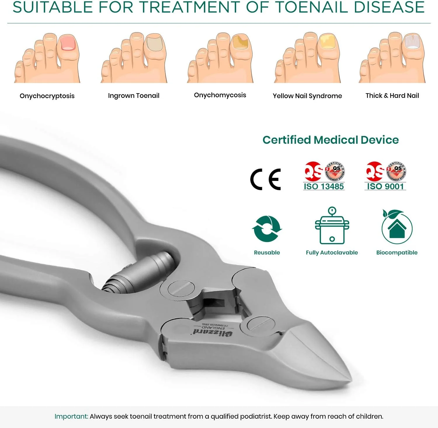 قیچی ناخن پا بلیزارد - ابزار پزشکی پا ساخت آلمان - انبر ناخن گیر اهرمی 15 سانتی متری برای کوتاه کردن ناخن های ضخیم پا - درجه بیمارستانی - فنر بشکه ای قیچی ناخن پا بلیزارد - ابزار پزشکی پا ساخت آلمان - انبر ناخن گیر اهرمی 15 سانتی متری برای کوتاه کردن ناخن های ضخیم پا - درجه بیمارستانی - فنر بشکه ای