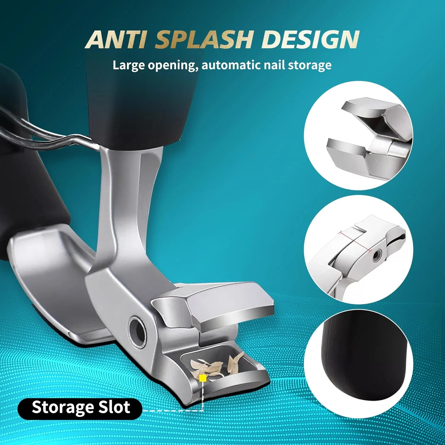 یک عدد ناخن گیر مقاوم، ناخن گیر انگشت استیل ضد زنگ، ناخن گیر سر زاویه دار با محفظه جمع آوری، مناسب برای ناخن های ضخیم دست و پا مردان و زنان یک عدد ناخن گیر مقاوم، ناخن گیر انگشت استیل ضد زنگ، ناخن گیر سر زاویه دار با محفظه جمع آوری، مناسب برای ناخن های ضخیم دست و پا مردان و زنان