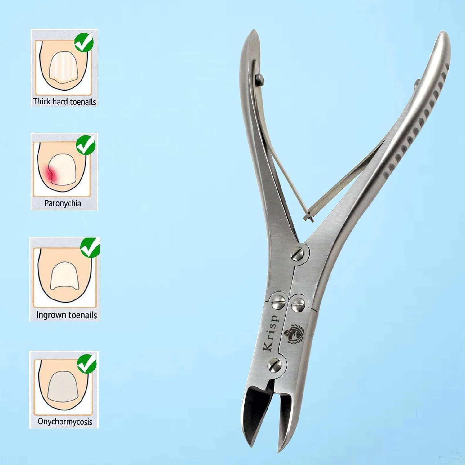 ناخن گیر پا Krisp Beauty برای ناخن های ضخیم و فرو رفته - قیچی ناخن گیر ناخن های انگشتان دست از جنس استیل ضد زنگ درجه جراحی سنگین، ابزار پیرایش ناخن برای مردان، سالمندان، متخصصین پا ناخن گیر پا Krisp Beauty برای ناخن های ضخیم و فرو رفته - قیچی ناخن گیر ناخن های انگشتان دست از جنس استیل ضد زنگ درجه جراحی سنگین، ابزار پیرایش ناخن برای مردان، سالمندان، متخصصین پا