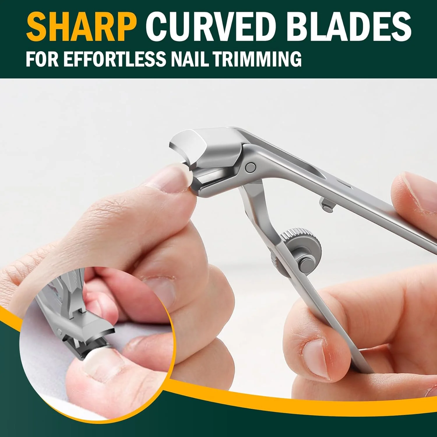 ناخن گیر سر زاویه دار FVION برای ناخن های ضخیم - ناخن گیر ارگونومیک با دسته بلند برای سالمندان به همراه قفل ایمنی، ناخن گیر انگشت استیل ضد زنگ با محفظه جمع آوری برای آقایان و بانوان (نقره ای) ناخن گیر سر زاویه دار FVION برای ناخن های ضخیم - ناخن گیر ارگونومیک با دسته بلند برای سالمندان به همراه قفل ایمنی، ناخن گیر انگشت استیل ضد زنگ با محفظه جمع آوری برای آقایان و بانوان (نقره ای)