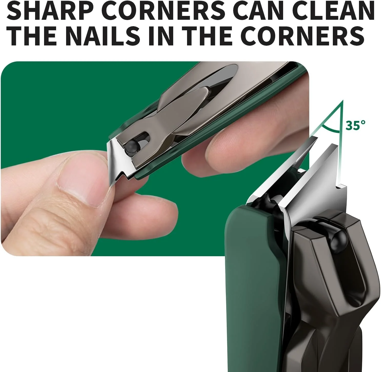 ناخن گیر با محفظه جمع آوری ناخن برای آقایان و بانوان، ناخن گیر تیز با لبه های خمیده و صاف VANWIN برای ناخن های ضخیم پا و ناخن های فرو رفته، ناخن گیر استیل ضد زنگ با طراحی ضد پاشش