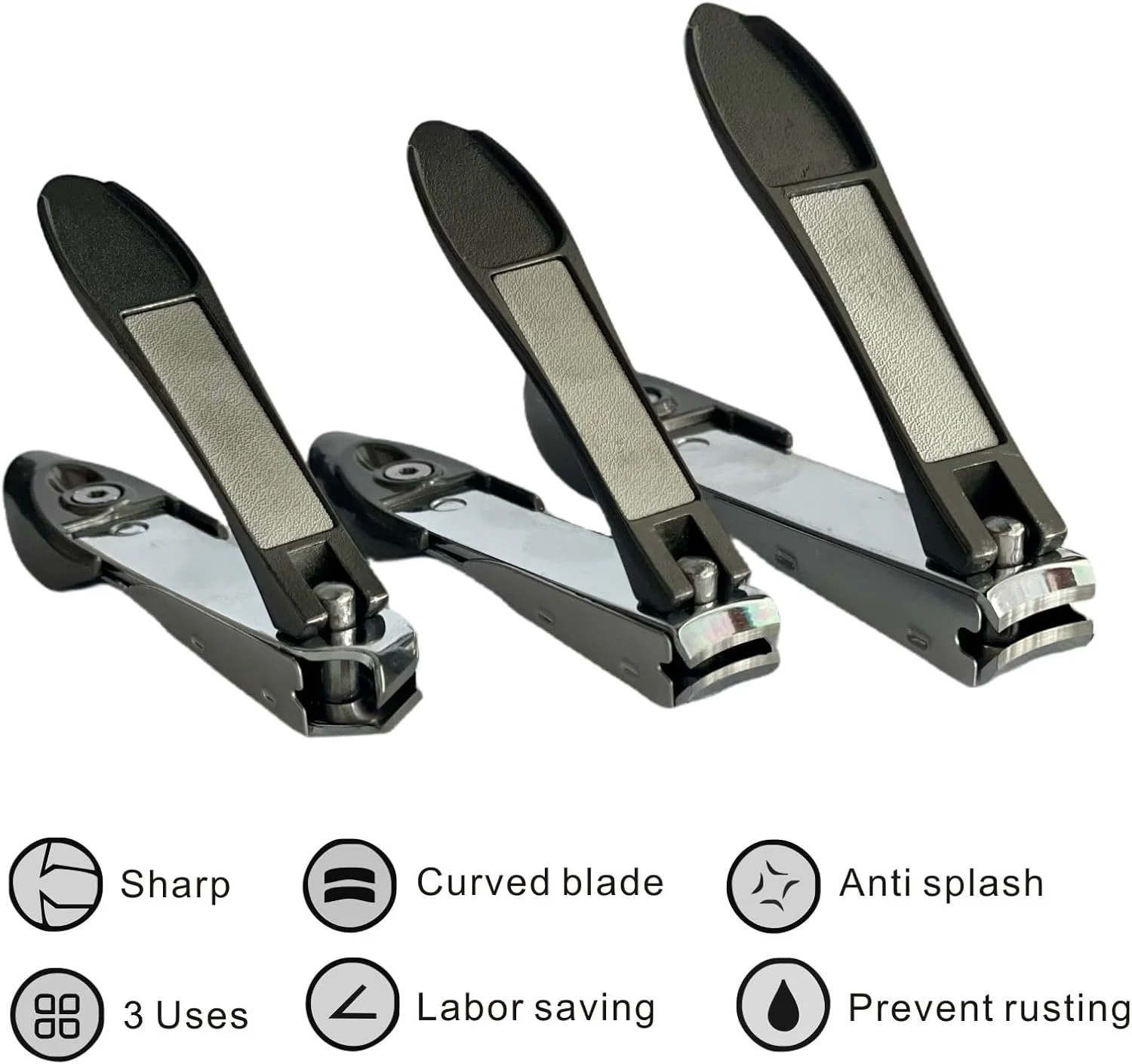 ست ناخن گیر - 3 عددی، تیز و بادوام. مناسب برای کوتاه کردن روزانه ناخن های دست و پا؛ قابل استفاده برای پوست های مرده و ناخن های فرو رفته (مشکی) ست ناخن گیر - 3 عددی، تیز و بادوام. مناسب برای کوتاه کردن روزانه ناخن های دست و پا؛ قابل استفاده برای پوست های مرده و ناخن های فرو رفته (مشکی)