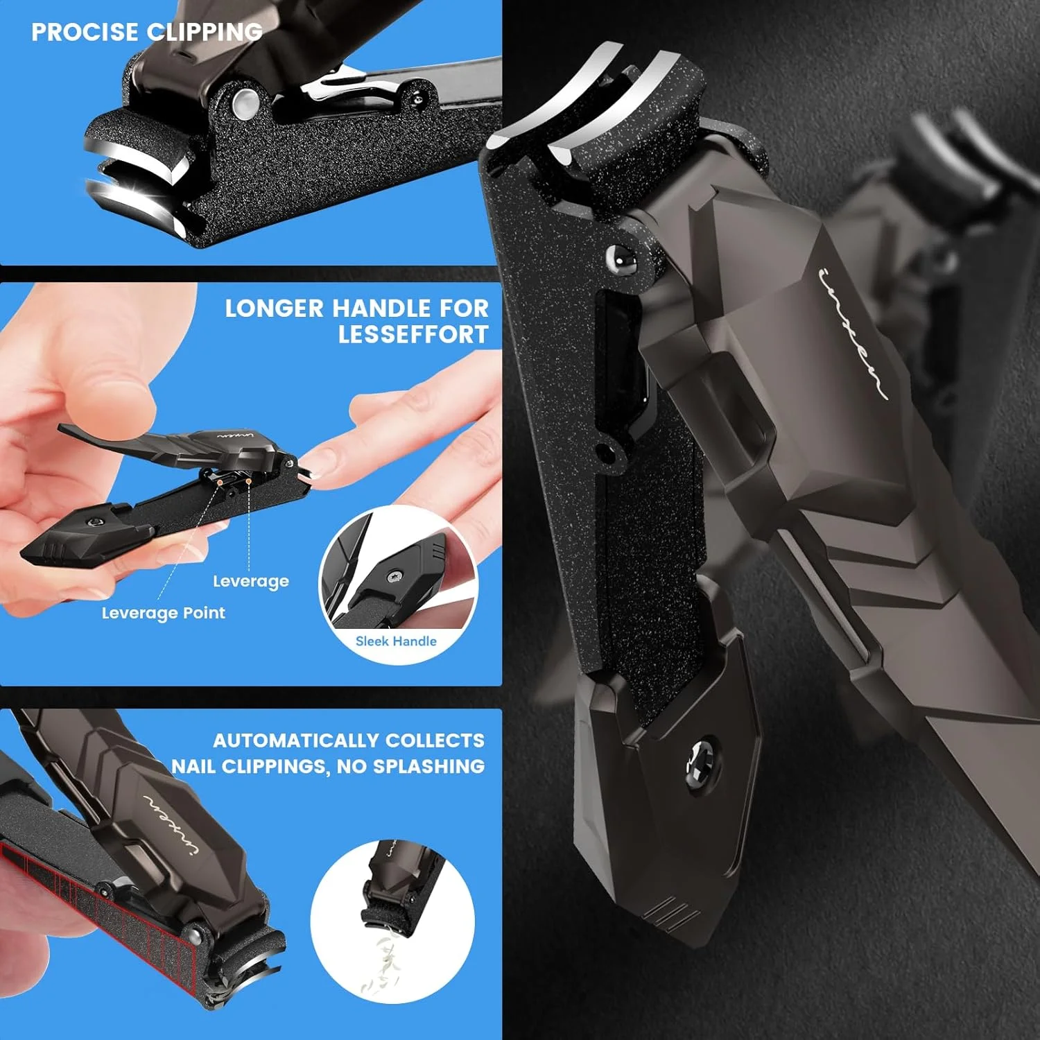 ناخن گیر با محفظه جمع آوری، ناخن گیر حرفه ای و مقاوم با قابلیت جمع آوری خودکار، ناخن گیر بزرگ برای ناخن های دست و پا، ناخن گیر استیل ضد زنگ برای آقایان، بانوان و سالمندان ناخن گیر با محفظه جمع آوری، ناخن گیر حرفه ای و مقاوم با قابلیت جمع آوری خودکار، ناخن گیر بزرگ برای ناخن های دست و پا، ناخن گیر استیل ضد زنگ برای آقایان، بانوان و سالمندان