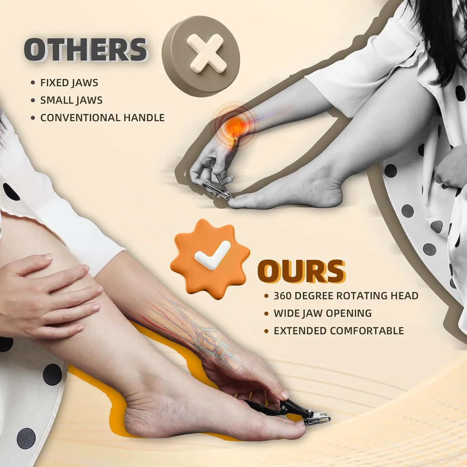 ناخن گیر با دسته بلند چرخان 360 درجه برای آقایان و بانوان، ناخن گیر ارگونومیک بزرگ برای ناخن های دست و ناخن های ضخیم پا ناخن گیر با دسته بلند چرخان 360 درجه برای آقایان و بانوان، ناخن گیر ارگونومیک بزرگ برای ناخن های دست و ناخن های ضخیم پا