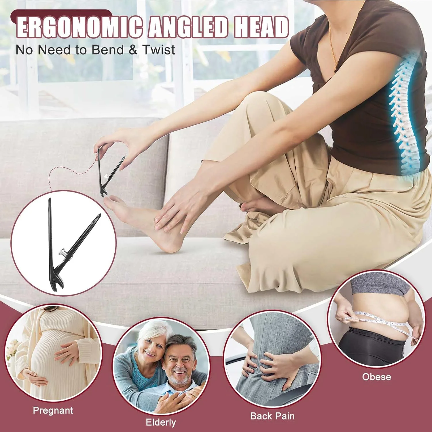 ناخن گیر انگشت پا برای ناخن های ضخیم با محفظه جمع آوری، ناخن گیر بزرگ زاویه دار برای سالمندان با دسته بلند، ست ناخن گیر مقاوم برای آقایان و بانوان با دهانه پهن، هدیه ای مناسب