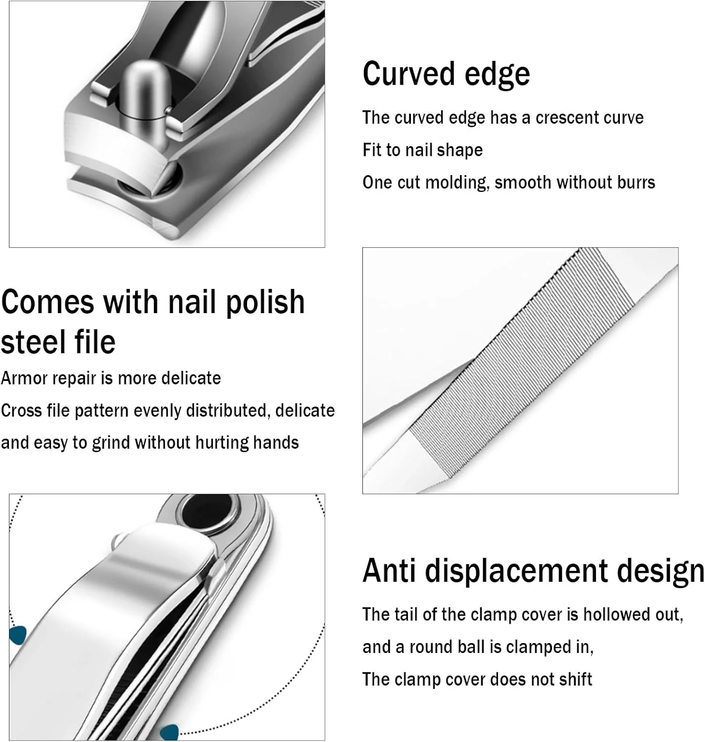 ست دو عددی ناخن گیر، ناخن گیر استیل ضد زنگ برای ناخن های ضخیم، ناخن گیر انگشتان پا با سوهان ناخن داخلی.