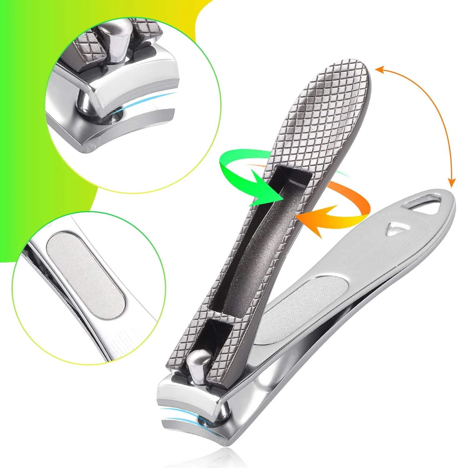 ست سه عددی ناخن گیر، ناخن گیرهای مقاوم و بادوام با جعبه، فولاد ضد زنگ بسیار تیز، مناسب برای ناخن های ضخیم دست و پا، مردانه و زنانه - خاکستری ست سه عددی ناخن گیر، ناخن گیرهای مقاوم و بادوام با جعبه، فولاد ضد زنگ بسیار تیز، مناسب برای ناخن های ضخیم دست و پا، مردانه و زنانه - خاکستری
