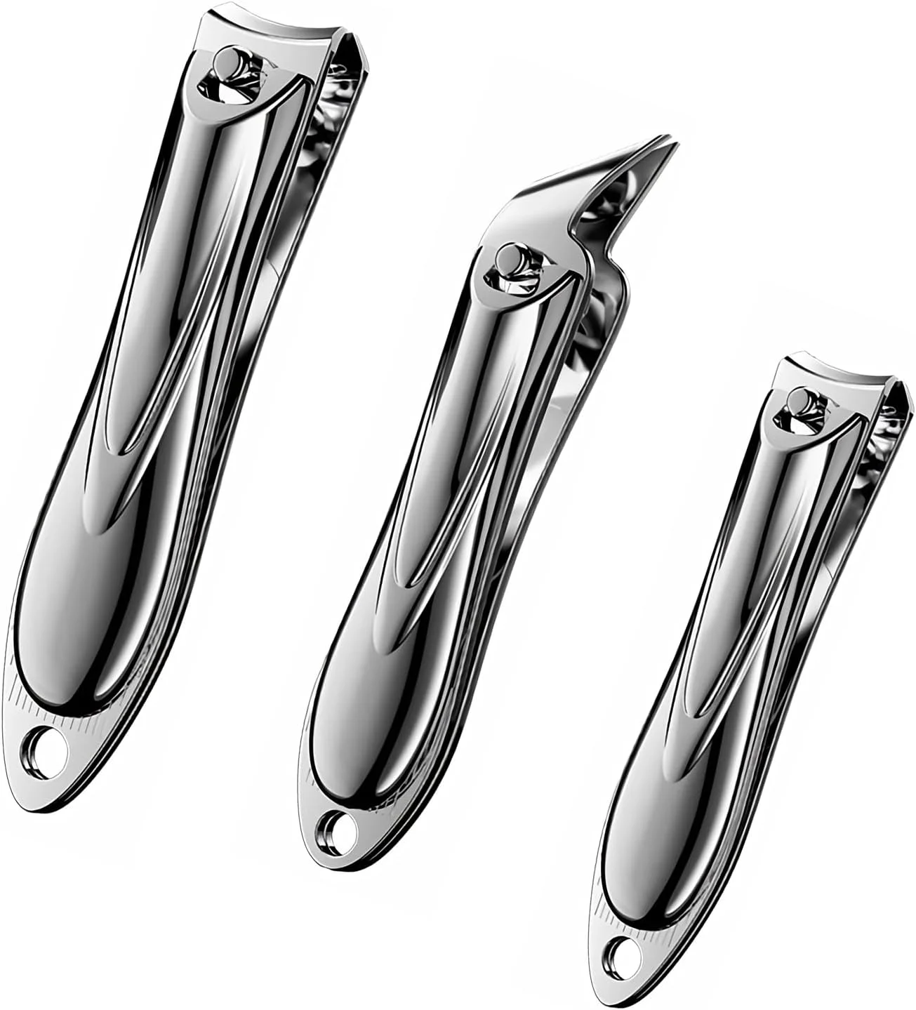 ست سه عددی ناخن گیر مردانه، ناخن گیر پا، ناخن گیر مردانه، کاتر ناخن فوق العاده تیز از جنس استیل ضد زنگ، ناخن گیر بزرگ، استاندارد، زاویه دار، برای ناخن های ضخیم دست و پا، مردانه و زنانه