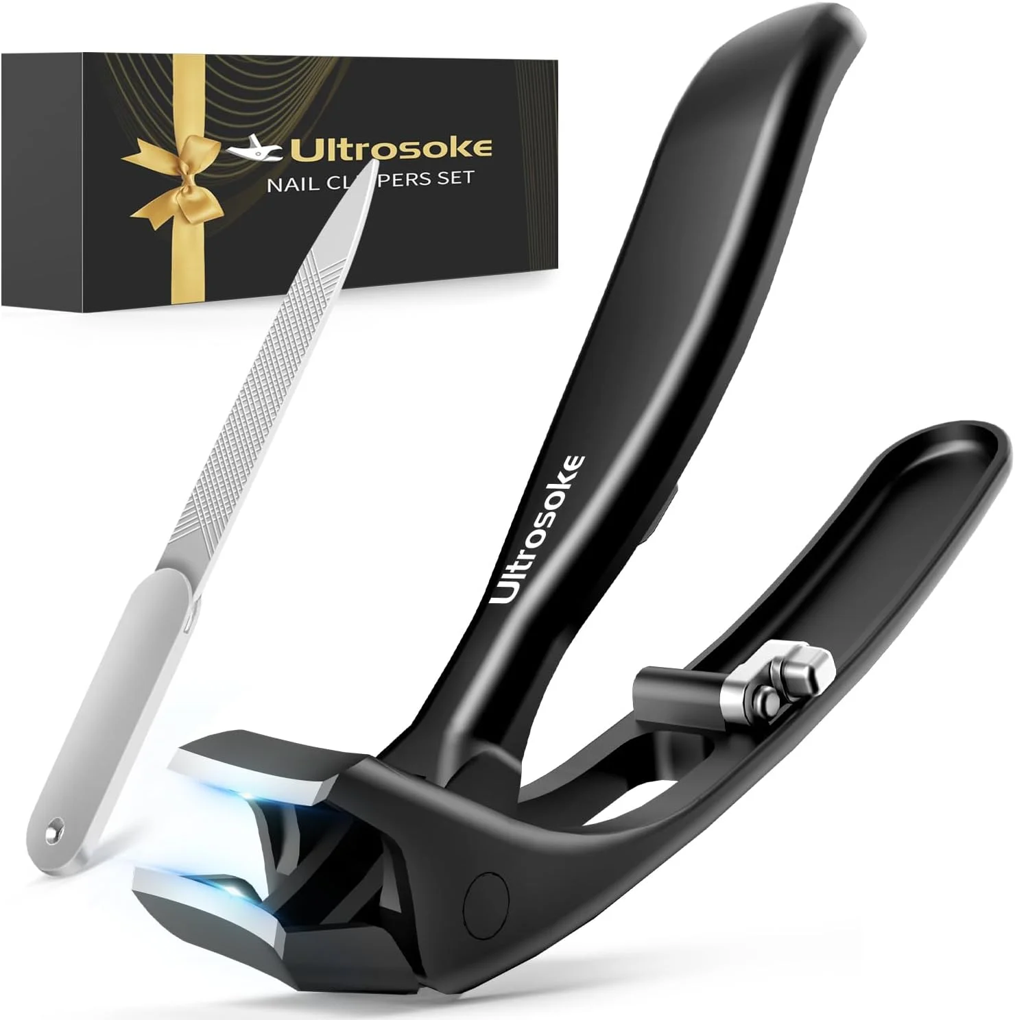 ناخن گیر انگشت شست پا برای ناخن های ضخیم، ناخن گیر سر زاویه دار برای مردان بزرگ با دهانه فک پهن، کاتر ناخن گیر تیز و بادوام با دسته بلند، مشکی