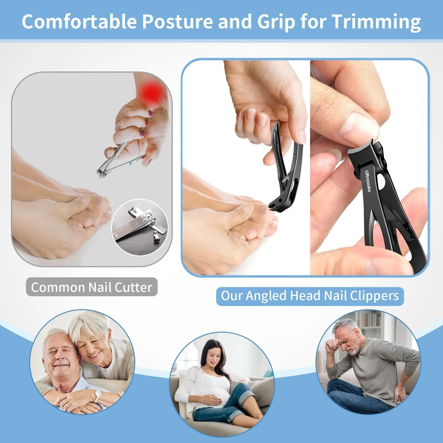ناخن گیر انگشت شست پا برای ناخن های ضخیم، ناخن گیر سر زاویه دار برای مردان بزرگ با دهانه فک پهن، کاتر ناخن گیر تیز و بادوام با دسته بلند، ست مشکی ناخن گیر انگشت شست پا برای ناخن های ضخیم، ناخن گیر سر زاویه دار برای مردان بزرگ با دهانه فک پهن، کاتر ناخن گیر تیز و بادوام با دسته بلند، ست مشکی
