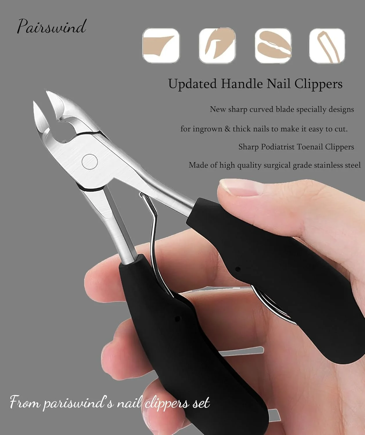 ناخن گیر ضخیم، ناخن گیر بزرگ و مقاوم با فک پهن و سر زاویه دار برای ناخن های ضخیم، ناخن گیر با تیغه خمیده مورب برای سالمندان، مردان و زنان (مشکی) ناخن گیر ضخیم، ناخن گیر بزرگ و مقاوم با فک پهن و سر زاویه دار برای ناخن های ضخیم، ناخن گیر با تیغه خمیده مورب برای سالمندان، مردان و زنان (مشکی)