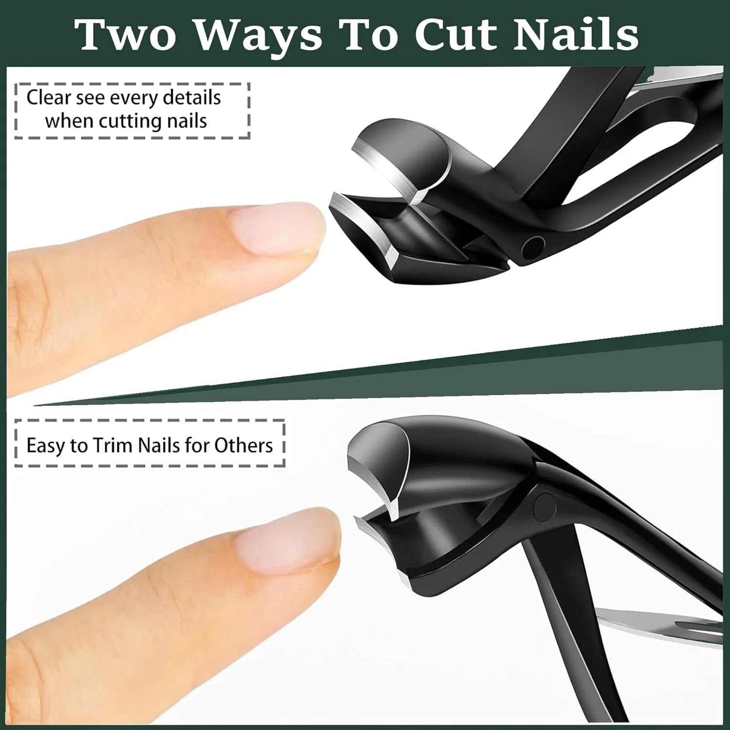 ناخن گیر سر زاویه دار برای سالمندان - ناخن گیر ارگونومیک برای ناخن های ضخیم، قیچی و اصلاح کننده ناخن استیل ممتاز با محفظه جمع آوری برای آقایان و بانوان ناخن گیر سر زاویه دار برای سالمندان - ناخن گیر ارگونومیک برای ناخن های ضخیم، قیچی و اصلاح کننده ناخن استیل ممتاز با محفظه جمع آوری برای آقایان و بانوان