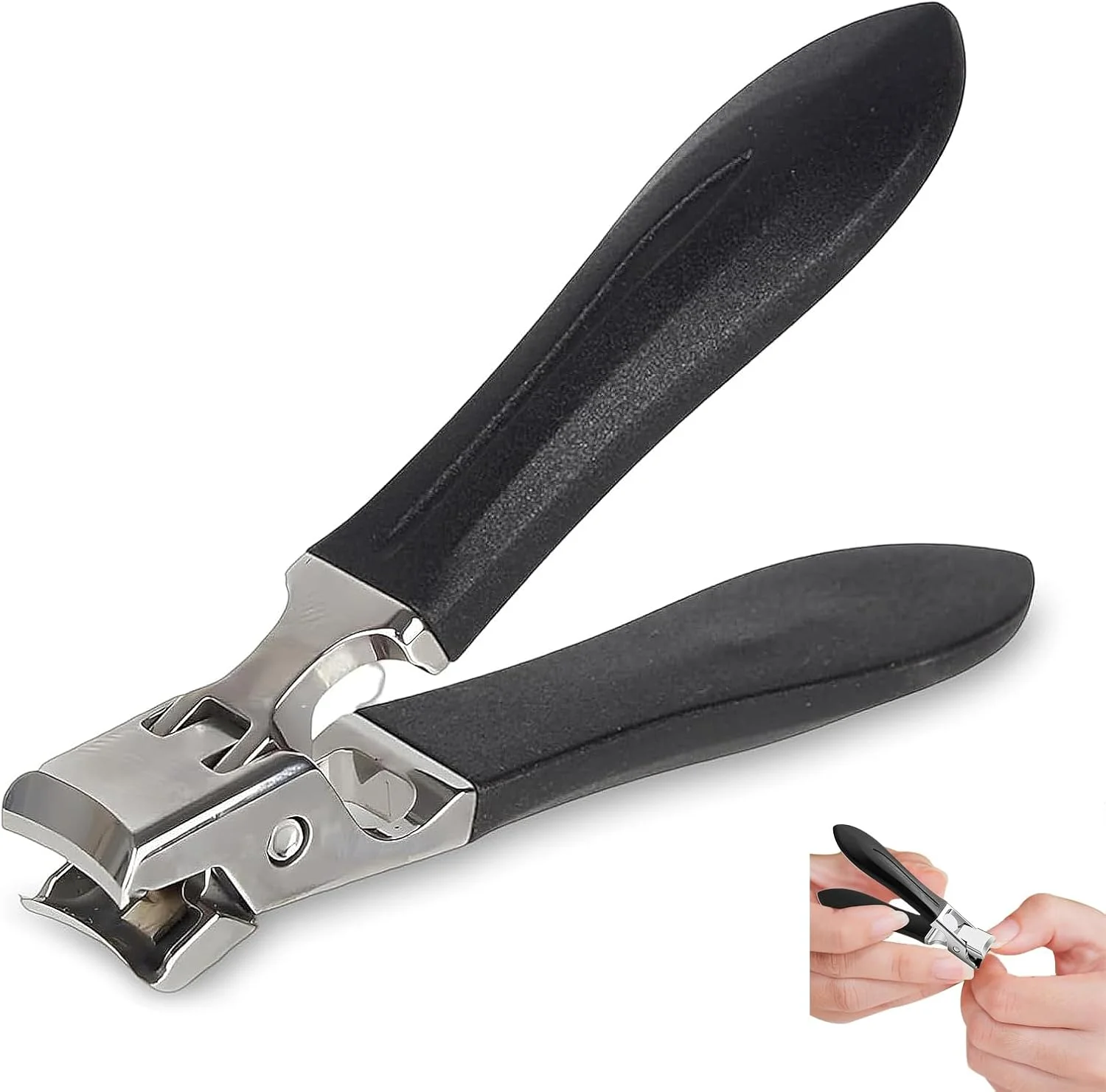 ناخن گیر برای ناخن های ضخیم، ناخن گیر با محفظه جمع آوری، برای ناخن های ضخیم دست و پا آقایان و بانوان (مشکی)