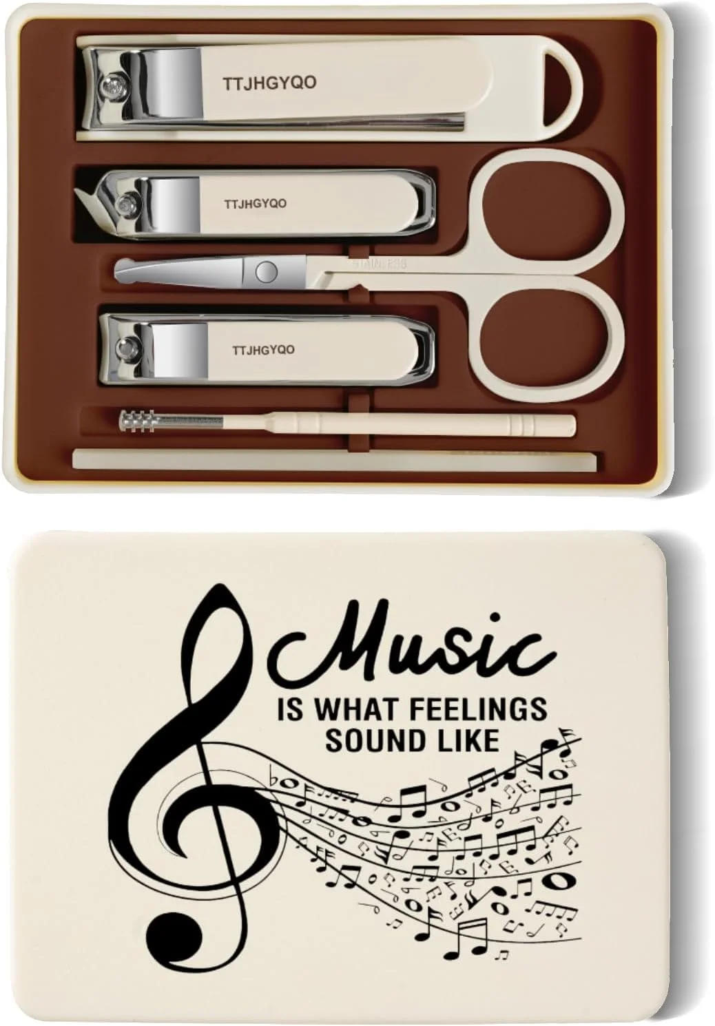 ست هدیه برای دوستداران موسیقی، ست ناخن گیر، 6 تکه ناخن گیر پا، ناخن گیر استیل ضد زنگ تیز برای ناخن های ضخیم و فرو رفته ست هدیه برای دوستداران موسیقی، ست ناخن گیر، 6 تکه ناخن گیر پا، ناخن گیر استیل ضد زنگ تیز برای ناخن های ضخیم و فرو رفته