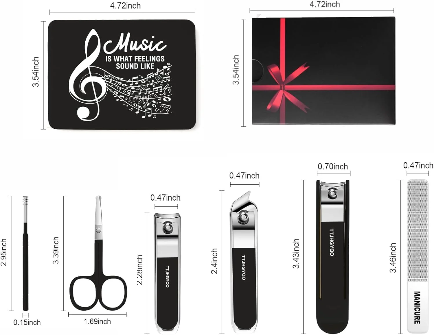 ست هدیه برای دوستداران موسیقی، ست ناخن گیر، 6 تکه ناخن گیر پا، ناخن گیر استیل ضد زنگ تیزترین ناخن گیر برای ناخن های ضخیم و فرو رفته (مشکی موزیکال) ست هدیه برای دوستداران موسیقی، ست ناخن گیر، 6 تکه ناخن گیر پا، ناخن گیر استیل ضد زنگ تیزترین ناخن گیر برای ناخن های ضخیم و فرو رفته (مشکی موزیکال)