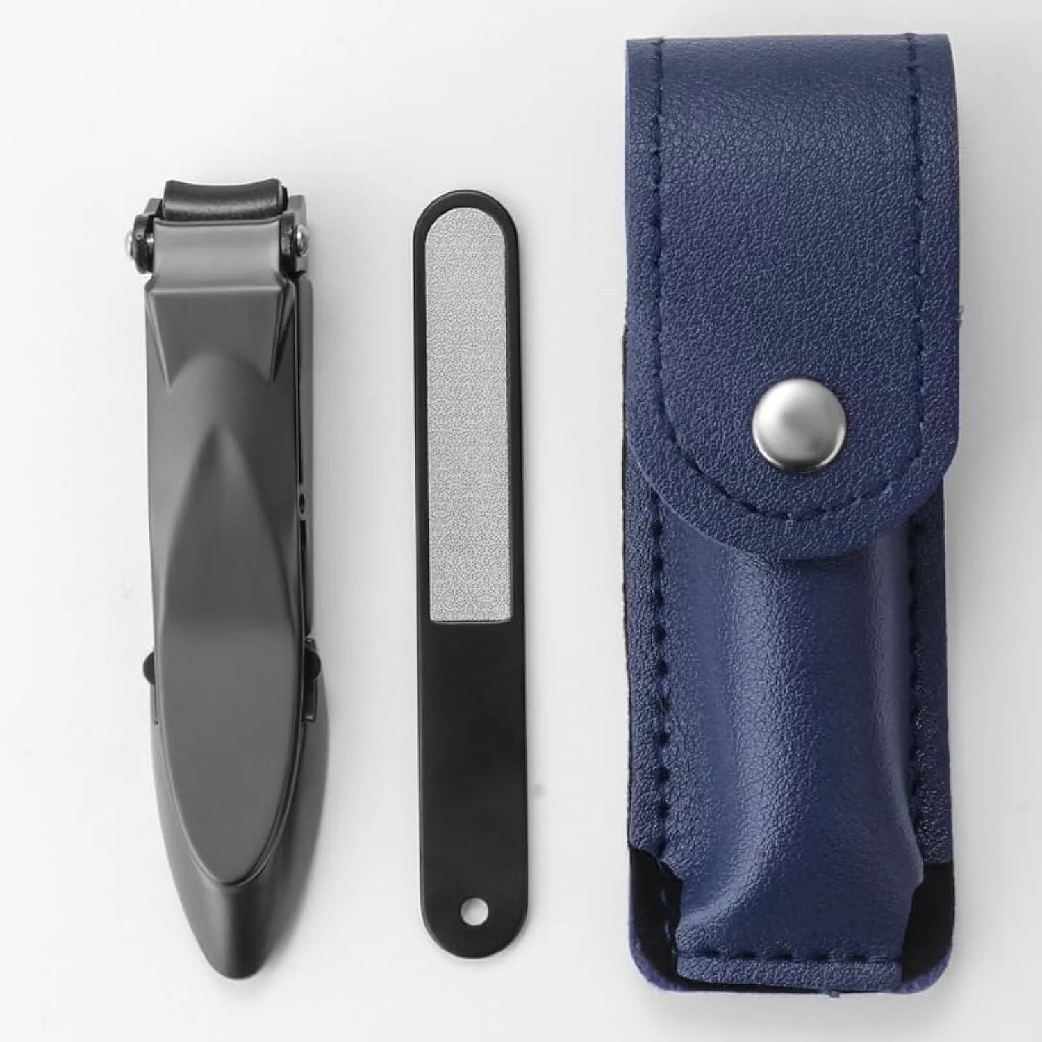 ناخن گیر ALMEKAQUZ، ناخن گیر مردانه با محفظه جمع آوری، ناخن گیر استیل ضد زنگ حرفه ای، بدون پاشش ناخن برای ناخن های ضخیم