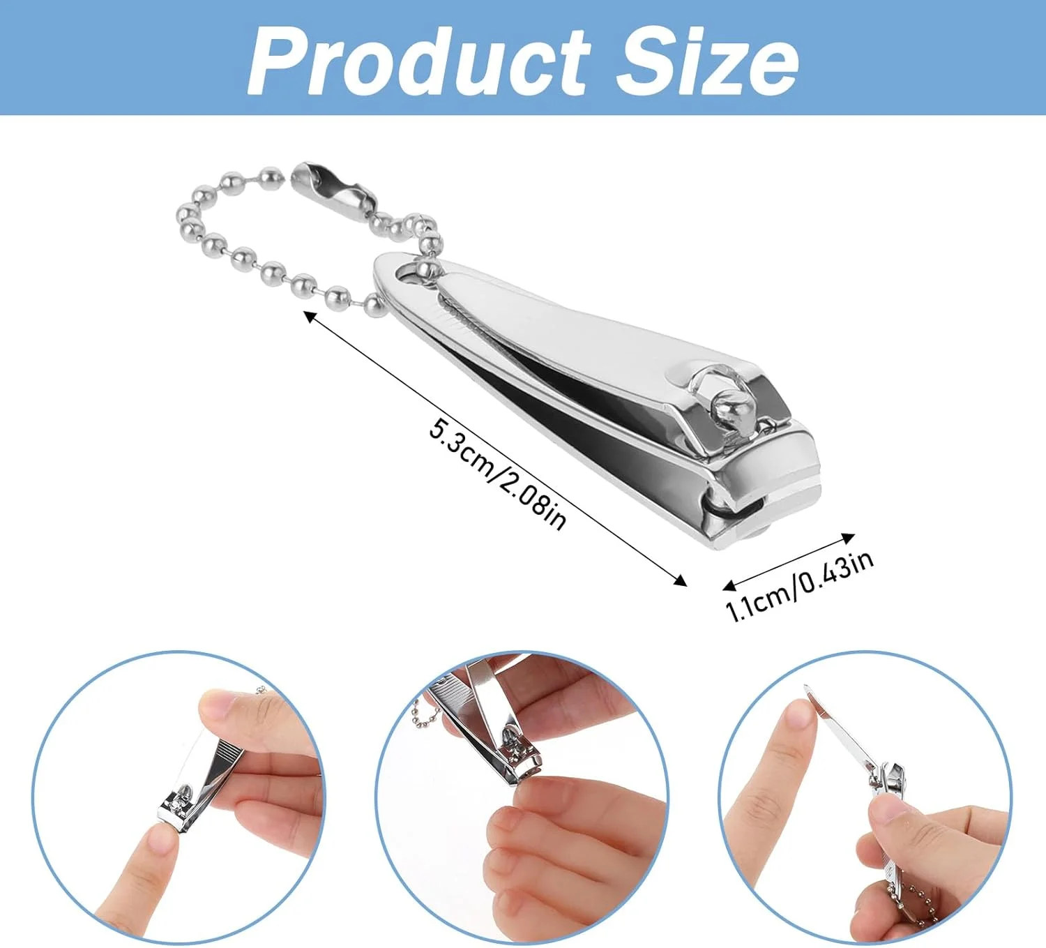 ست ۸ عددی ناخن گیر ۲ اینچی کوچک، شامل سوهان و جاکلیدی، مناسب برای اکثر افراد، نقره ای ست ۸ عددی ناخن گیر ۲ اینچی کوچک، شامل سوهان و جاکلیدی، مناسب برای اکثر افراد، نقره ای