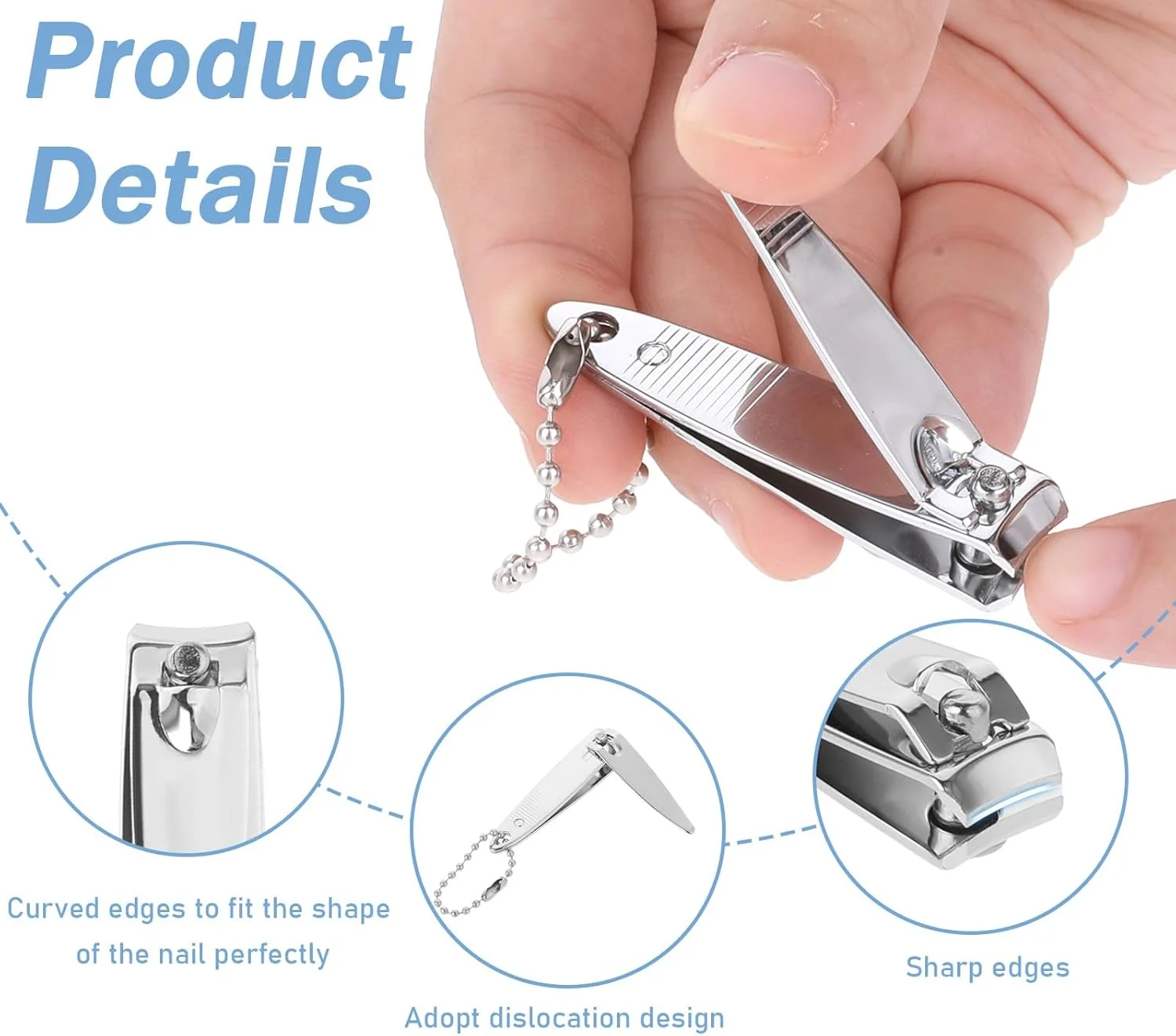 ست ۸ عددی ناخن گیر ۲ اینچی کوچک، شامل سوهان و جاکلیدی، مناسب برای اکثر افراد، نقره ای ست ۸ عددی ناخن گیر ۲ اینچی کوچک، شامل سوهان و جاکلیدی، مناسب برای اکثر افراد، نقره ای