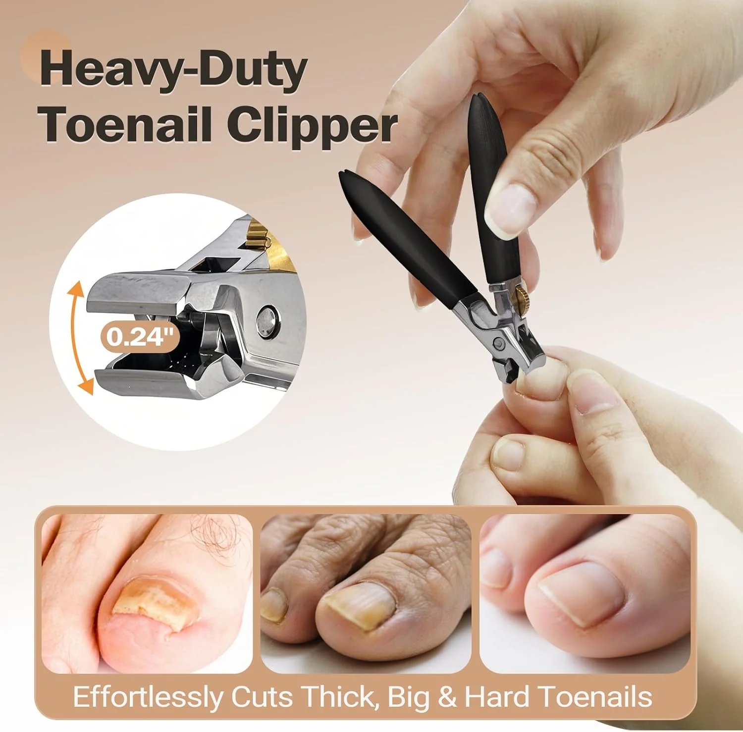 ناخن گیر تیز برای ناخن های ضخیم پا و سالمندان - ناخن گیر سنگین انگشت و ناخن پا با فک پهن، دستگیره ضد لغزش، قفل ایمنی و محافظ پاشش برای مردان، زنان و کودکان ناخن گیر تیز برای ناخن های ضخیم پا و سالمندان - ناخن گیر سنگین انگشت و ناخن پا با فک پهن، دستگیره ضد لغزش، قفل ایمنی و محافظ پاشش برای مردان، زنان و کودکان