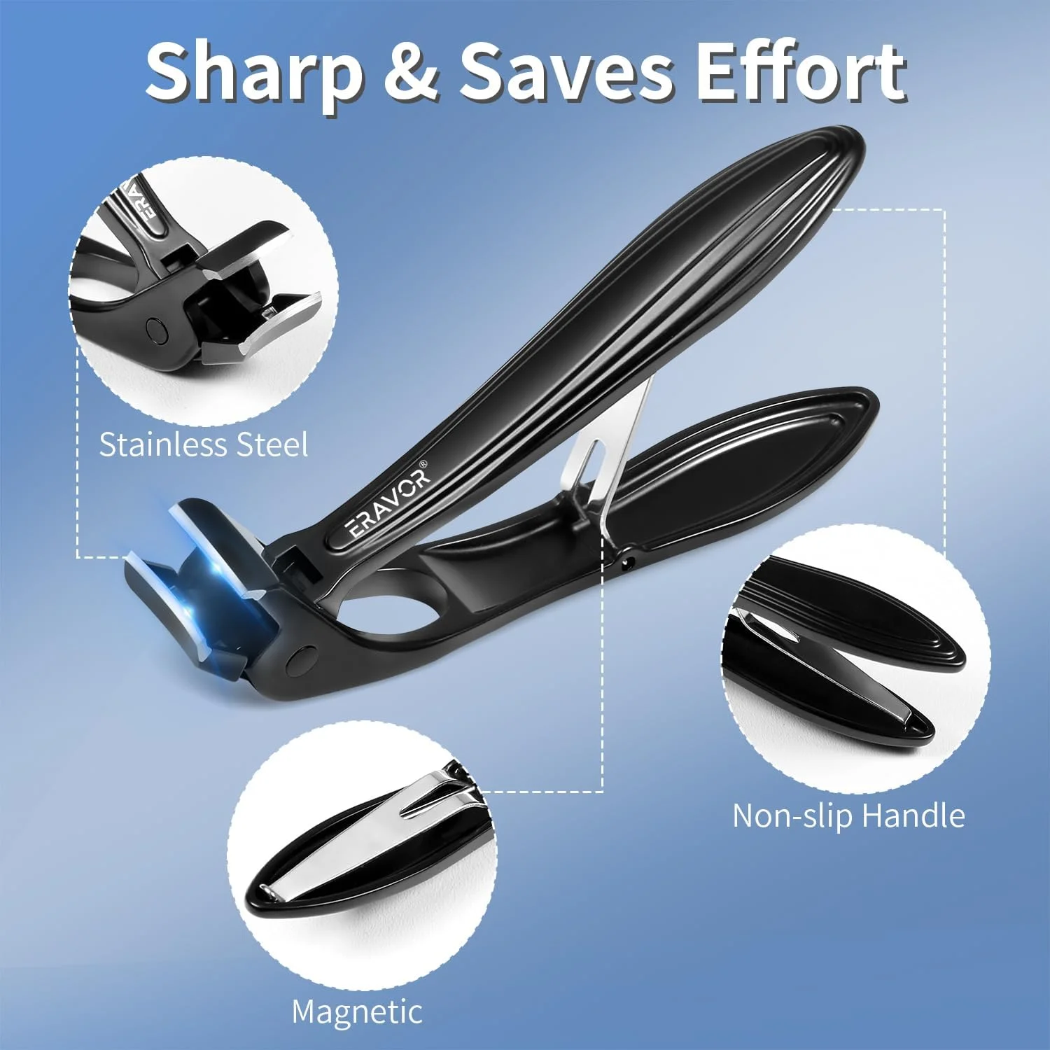 ناخن گیر برای آقایان و بانوان - ناخن گیر سر زاویه دار بزرگ برای ناخن های پا با دهانه باز پهن، کاتر ناخن گیر تیز و بادوام، فولاد ممتاز با گیرنده ناخن - مشکی ناخن گیر برای آقایان و بانوان - ناخن گیر سر زاویه دار بزرگ برای ناخن های پا با دهانه باز پهن، کاتر ناخن گیر تیز و بادوام، فولاد ممتاز با گیرنده ناخن - مشکی