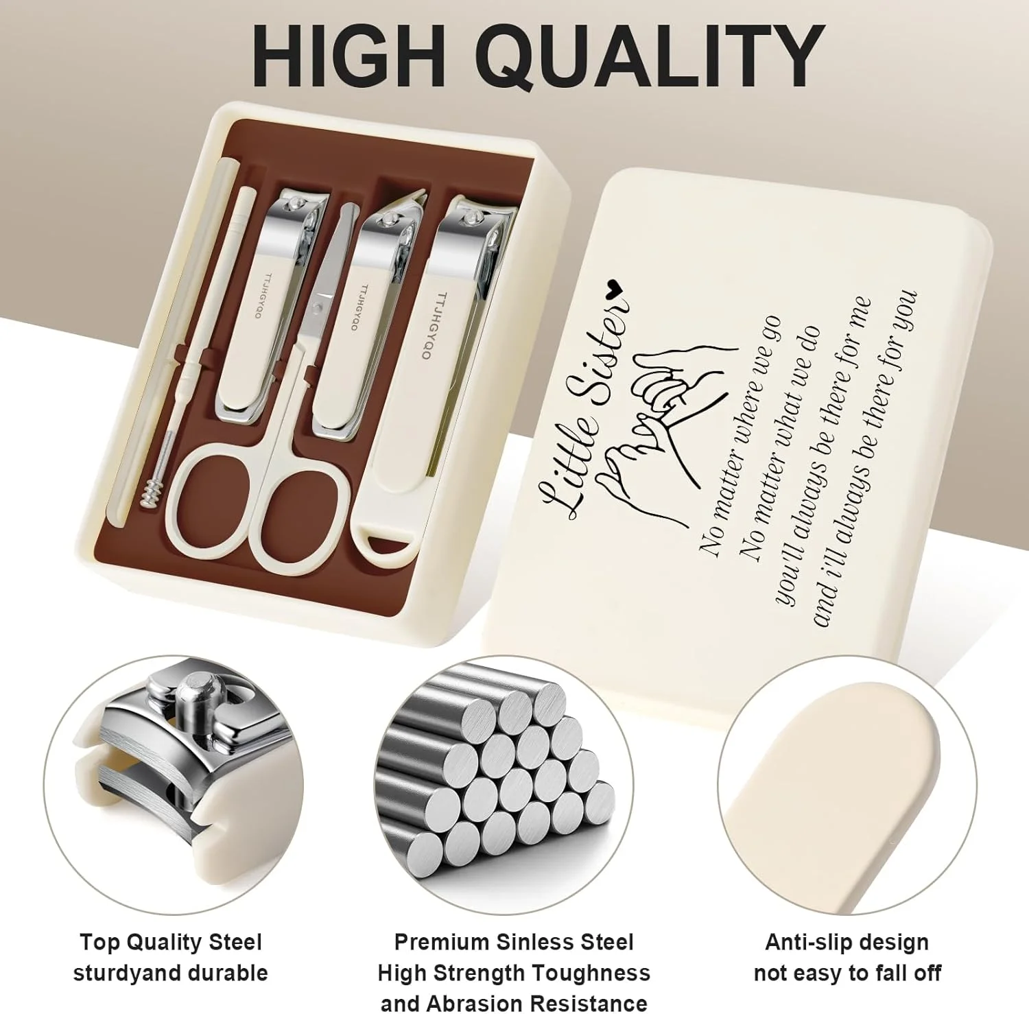 ست هدیه خواهرانه، ست مانیکور دوستی بهترین دوست، 6 تکه ناخن گیر، ناخن گیر استیل ضد زنگ تیزترین ناخن گیر ضخیم و ست ناخن گیر فرورفته (خواهر کوچک) ست هدیه خواهرانه، ست مانیکور دوستی بهترین دوست، 6 تکه ناخن گیر، ناخن گیر استیل ضد زنگ تیزترین ناخن گیر ضخیم و ست ناخن گیر فرورفته (خواهر کوچک)