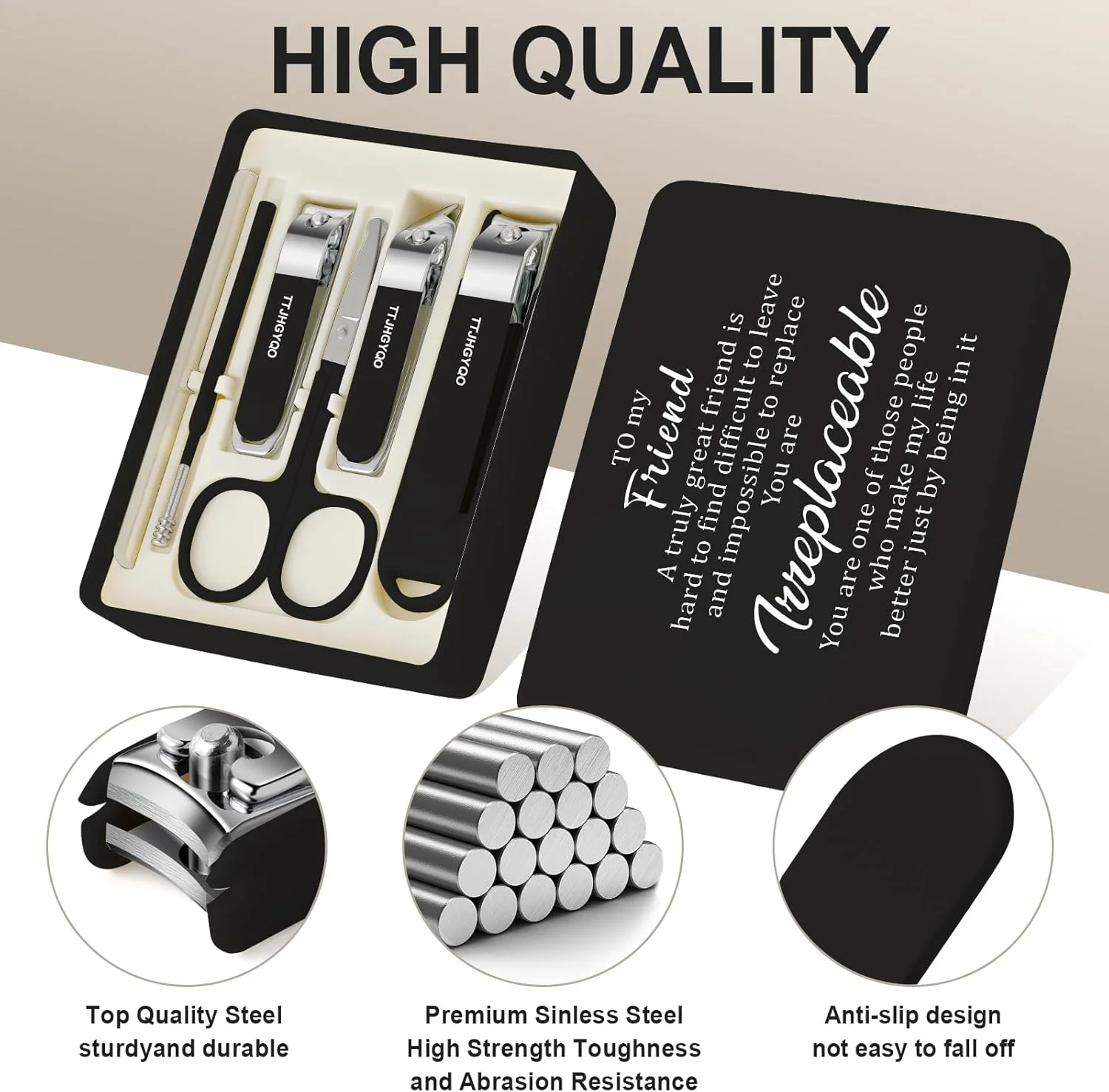 ست هدیه ناخن گیر برای بانوان، ست 6 عددی ناخن گیر پا، ناخن گیر استیل ضد زنگ تیز برای ناخن های ضخیم و ست ناخن گیر برای ناخن های فرورفته (مشکی) ست هدیه ناخن گیر برای بانوان، ست 6 عددی ناخن گیر پا، ناخن گیر استیل ضد زنگ تیز برای ناخن های ضخیم و ست ناخن گیر برای ناخن های فرورفته (مشکی)