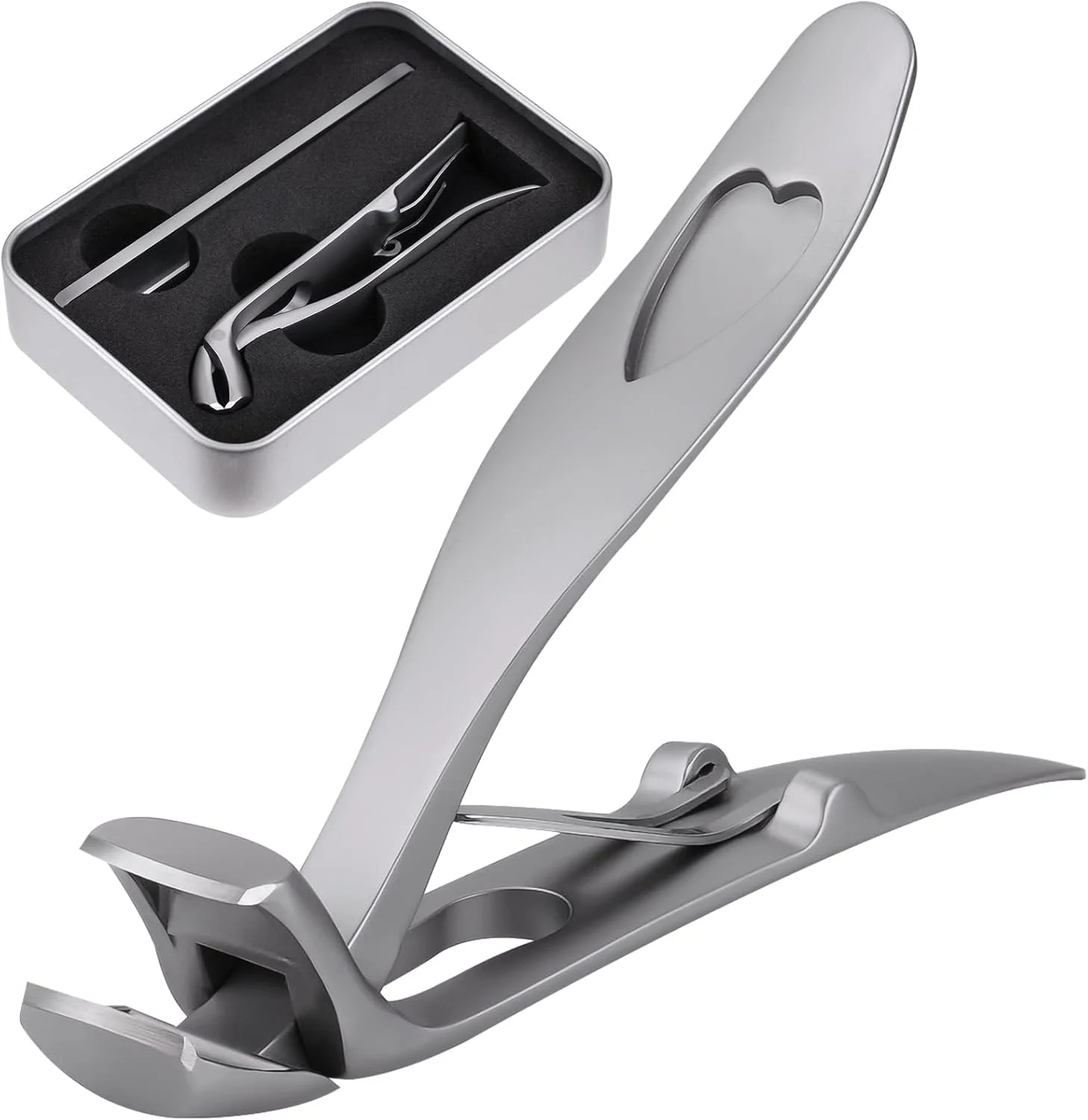 ناخن گیر استیل ضد زنگ TERRIFI، ناخن گیر انگشت شست پا با دهانه فوق عریض برای ناخن های ضخیم، ست مانیکور با سوهان جعبه فلزی، کیت پدیکور برای مردان زنان سالمندان (خاکستری) ناخن گیر استیل ضد زنگ TERRIFI، ناخن گیر انگشت شست پا با دهانه فوق عریض برای ناخن های ضخیم، ست مانیکور با سوهان جعبه فلزی، کیت پدیکور برای مردان زنان سالمندان (خاکستری)