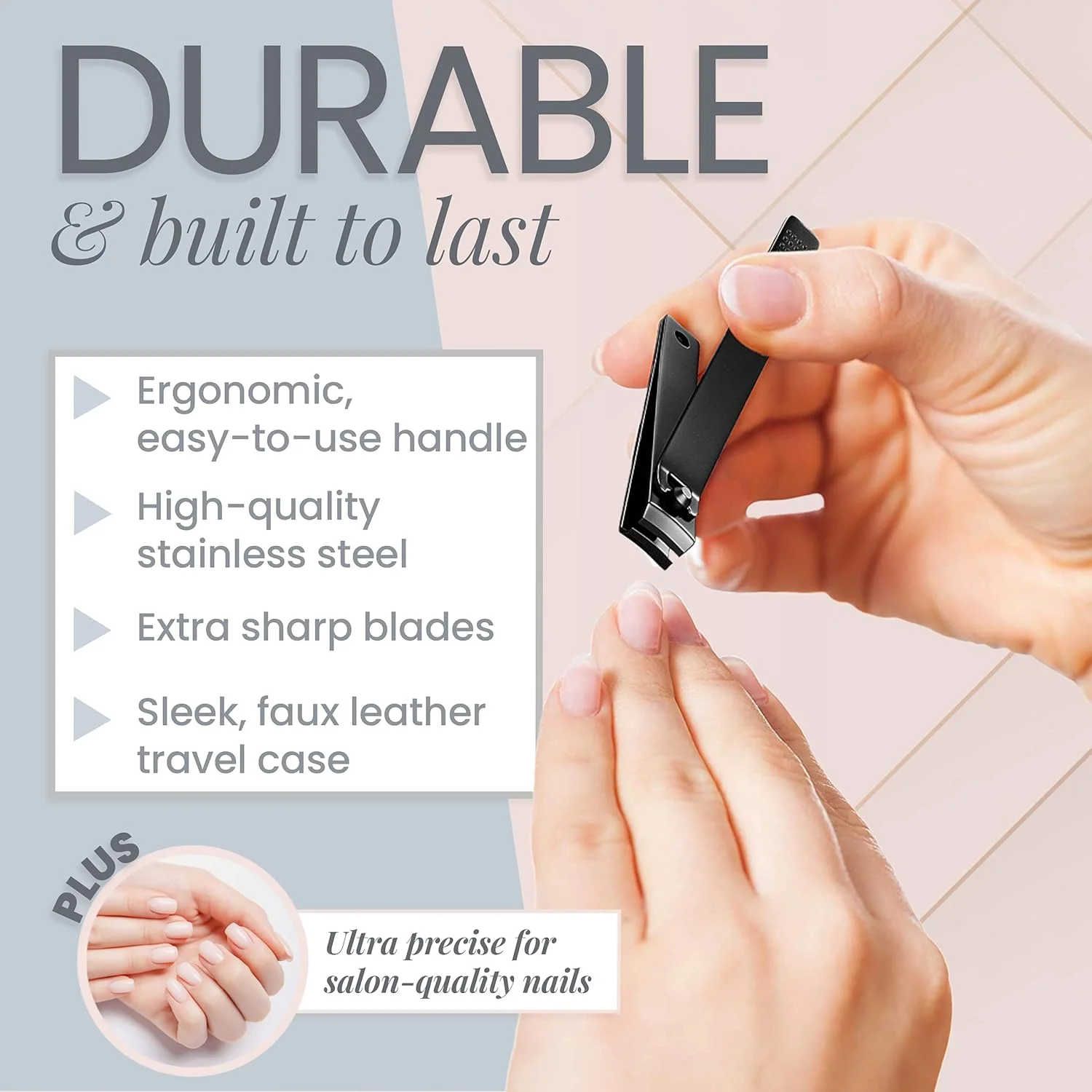 ست ناخن گیر - ناخن گیر حرفه ای استیل ضد زنگ برای ناخن های دست و پا با کیف چرمی - طراحی لبه منحنی و مقاوم در برابر زنگ زدگی - هدیه مسافرتی عالی برای مردان، زنان و کودکان ست ناخن گیر - ناخن گیر حرفه ای استیل ضد زنگ برای ناخن های دست و پا با کیف چرمی - طراحی لبه منحنی و مقاوم در برابر زنگ زدگی - هدیه مسافرتی عالی برای مردان، زنان و کودکان