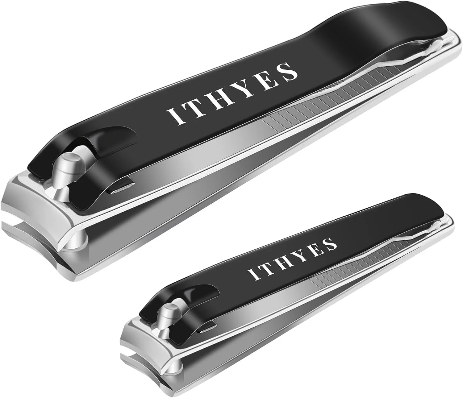 ست ناخن گیر شامل یک ناخن گیر بزرگ برای ناخن های ضخیم پا و یک ناخن گیر کوچک برای ناخن های دست، ساخته شده از استیل ضد زنگ، تیز و بادوام، مناسب برای آقایان و بانوان، ست 2 عددی