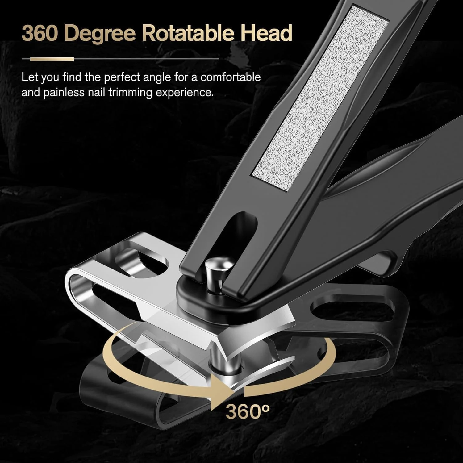 ناخن گیر چرخشی Xspring با دسته بلند، ناخن گیر حرفه ای با قابلیت چرخش 360 درجه، مناسب برای ناخن های ضخیم و سالمندان