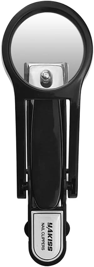 ناخن گیر CAREOR با ذره بین، ناخن گیر استیل ضد زنگ برای ناخن های دست و پا برای سالمندان، ناخن گیر حرفه ای برای کاهش خستگی چشم (مشکی)