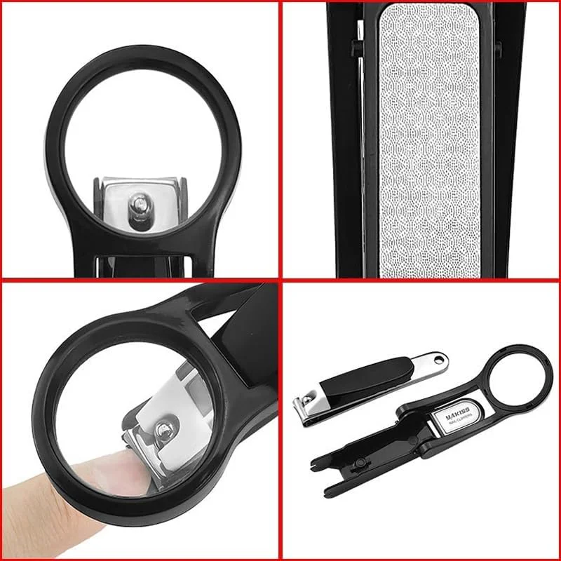 ناخن گیر CAREOR با ذره بین، ناخن گیر استیل ضد زنگ برای ناخن های دست و پا برای سالمندان، ناخن گیر حرفه ای برای کاهش خستگی چشم (مشکی) ناخن گیر CAREOR با ذره بین، ناخن گیر استیل ضد زنگ برای ناخن های دست و پا برای سالمندان، ناخن گیر حرفه ای برای کاهش خستگی چشم (مشکی)