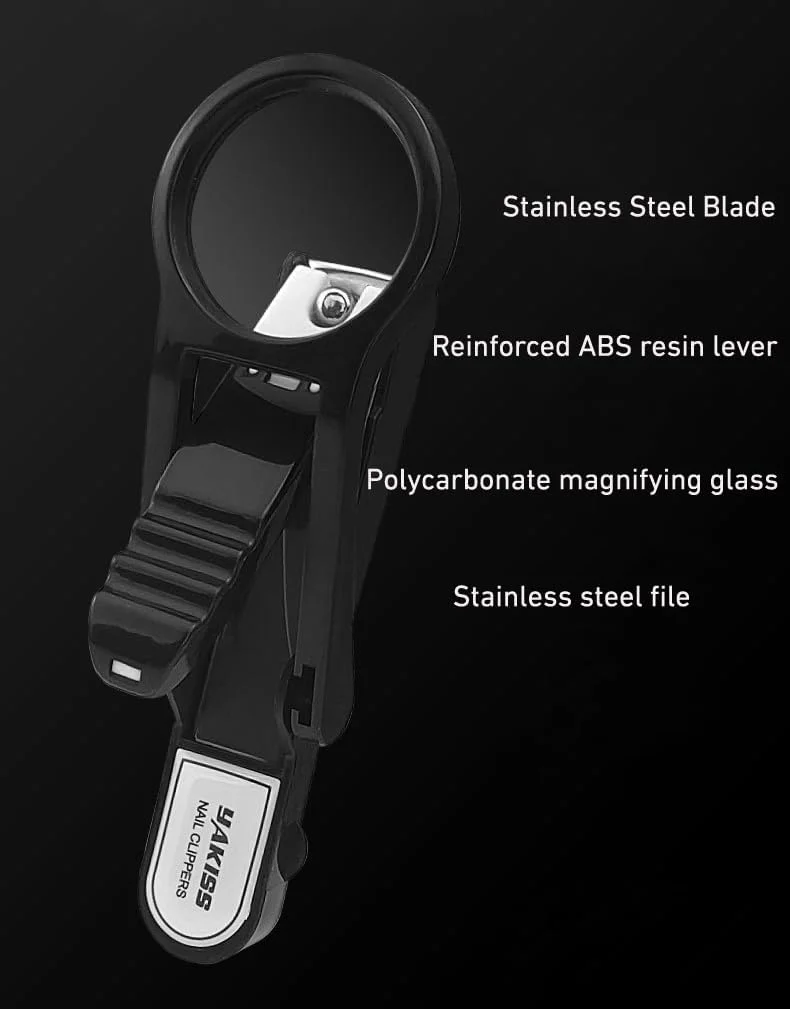 ناخن گیر CAREOR با ذره بین، ناخن گیر استیل ضد زنگ برای ناخن های دست و پا برای سالمندان، ناخن گیر حرفه ای برای کاهش خستگی چشم (مشکی) ناخن گیر CAREOR با ذره بین، ناخن گیر استیل ضد زنگ برای ناخن های دست و پا برای سالمندان، ناخن گیر حرفه ای برای کاهش خستگی چشم (مشکی)