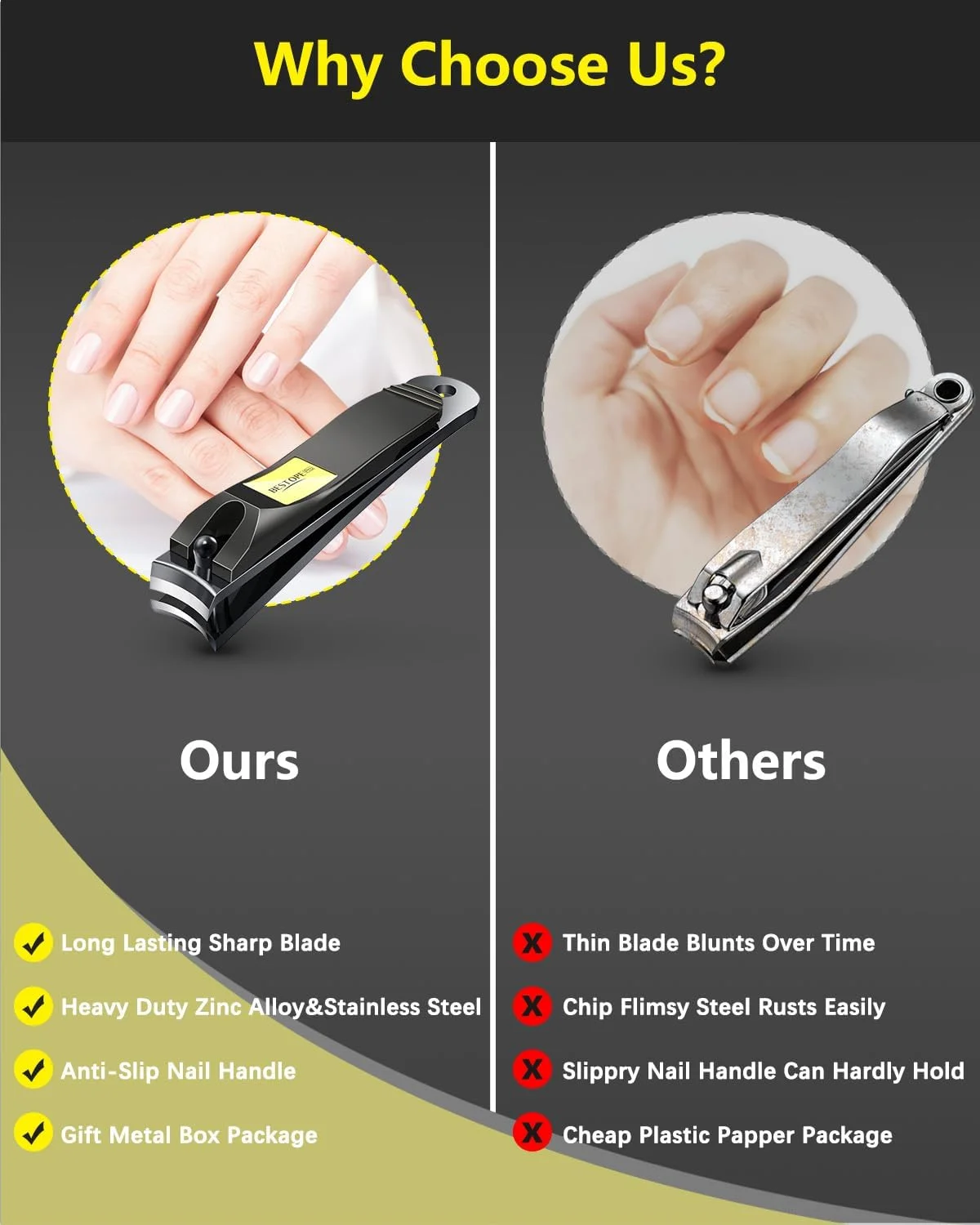 ست ناخن گیر حرفه ای BESTOPE PRO، شامل 2 عدد ناخن گیر استیل ضد زنگ برای ناخن های دست و پا، مناسب برای آقایان و بانوان، کیت محکم برای کوتاه کردن ناخن ست ناخن گیر حرفه ای BESTOPE PRO، شامل 2 عدد ناخن گیر استیل ضد زنگ برای ناخن های دست و پا، مناسب برای آقایان و بانوان، کیت محکم برای کوتاه کردن ناخن