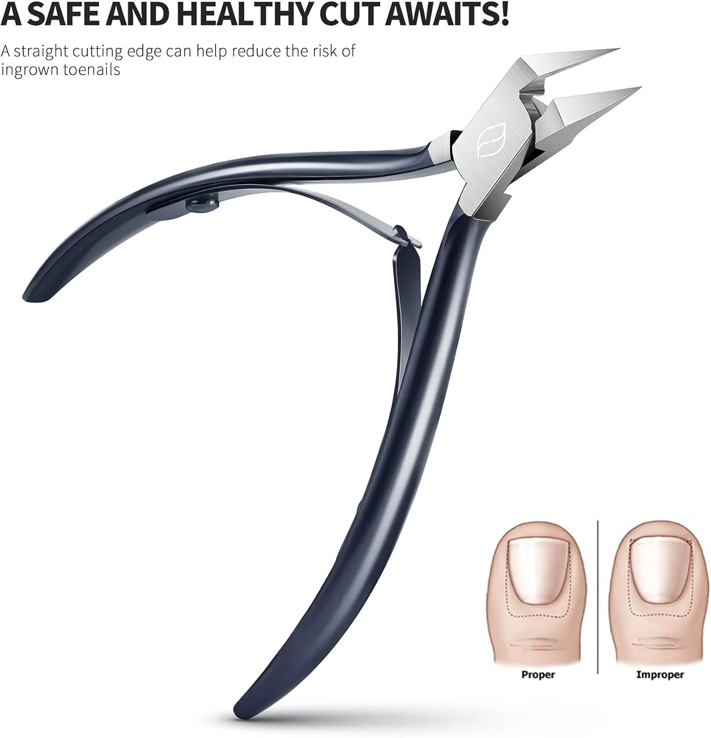 ناخن گیر ناخن پا FERYES با تیغه صاف برای ناخن های فرورفته و ضخیم - فولاد ضد زنگ و نوک تیز - ابزار پدیکور ناخن گیر با فک پهن - خاکستری تیره ناخن گیر ناخن پا FERYES با تیغه صاف برای ناخن های فرورفته و ضخیم - فولاد ضد زنگ و نوک تیز - ابزار پدیکور ناخن گیر با فک پهن - خاکستری تیره