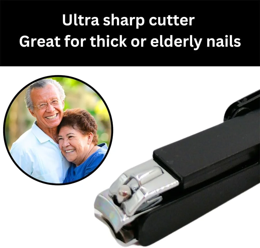 ناخن گیر با ذره بین برای سالمندان، ناخن گیر ارگونومیک AZONEE با شیشه ذره بین جداشدنی، ناخن گیر استیل ضد زنگ برای افراد مسن، سوهان ناخن داخلی، مشکی مقاوم ناخن گیر با ذره بین برای سالمندان، ناخن گیر ارگونومیک AZONEE با شیشه ذره بین جداشدنی، ناخن گیر استیل ضد زنگ برای افراد مسن، سوهان ناخن داخلی، مشکی مقاوم