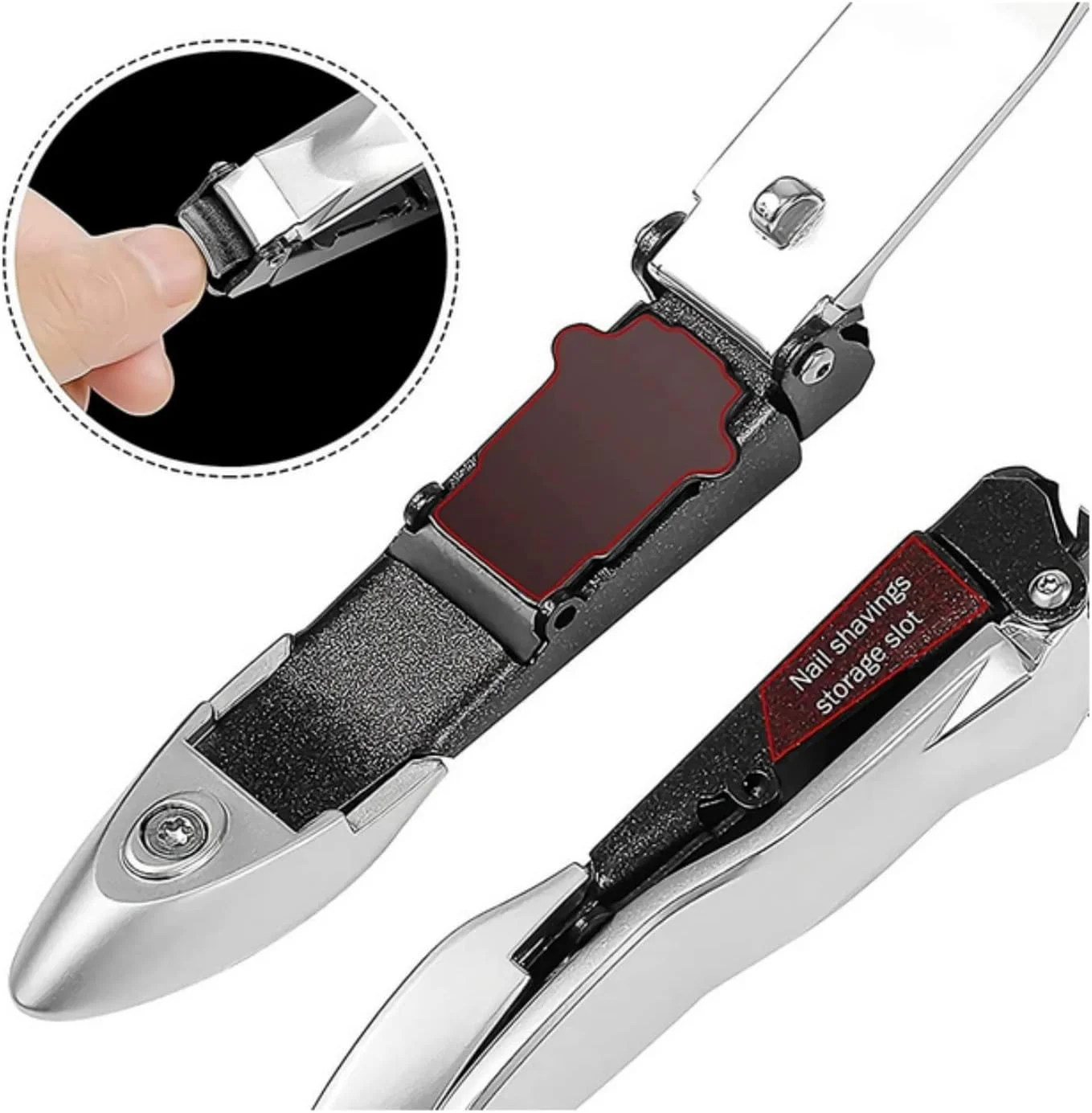 ناخن گیر بزرگ SKEIDO با محفظه جمع آوری ناخن، مناسب برای ناخن های ضخیم، ابزار پیرایش و شکل دهی ناخن های دست و پا به همراه کیف مسافرتی