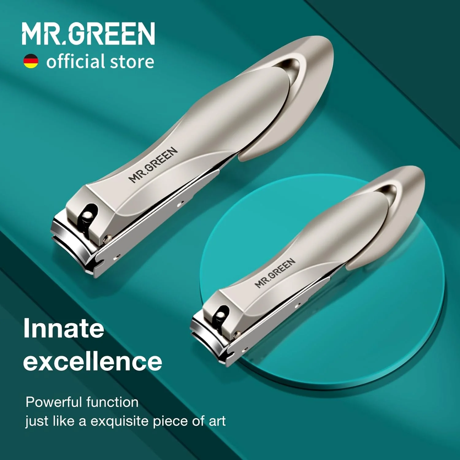 ناخن گیر استیل ضد زنگ MR.GREEN، ابزار مانیکور و پدیکور با طراحی بیونیک و قیچی ناخن (ناخن گیر متوسط) ناخن گیر استیل ضد زنگ MR.GREEN، ابزار مانیکور و پدیکور با طراحی بیونیک و قیچی ناخن (ناخن گیر متوسط)